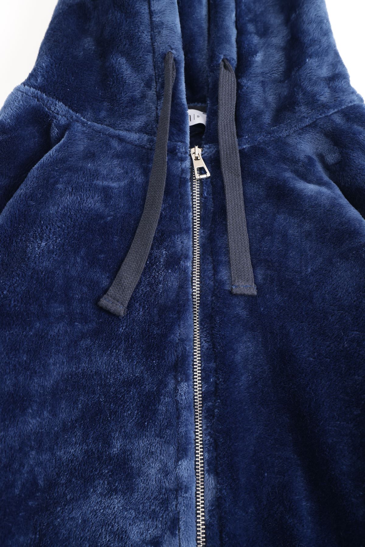 Turek Navy Blue Soft Kapüşonlu Pelüş Ceket