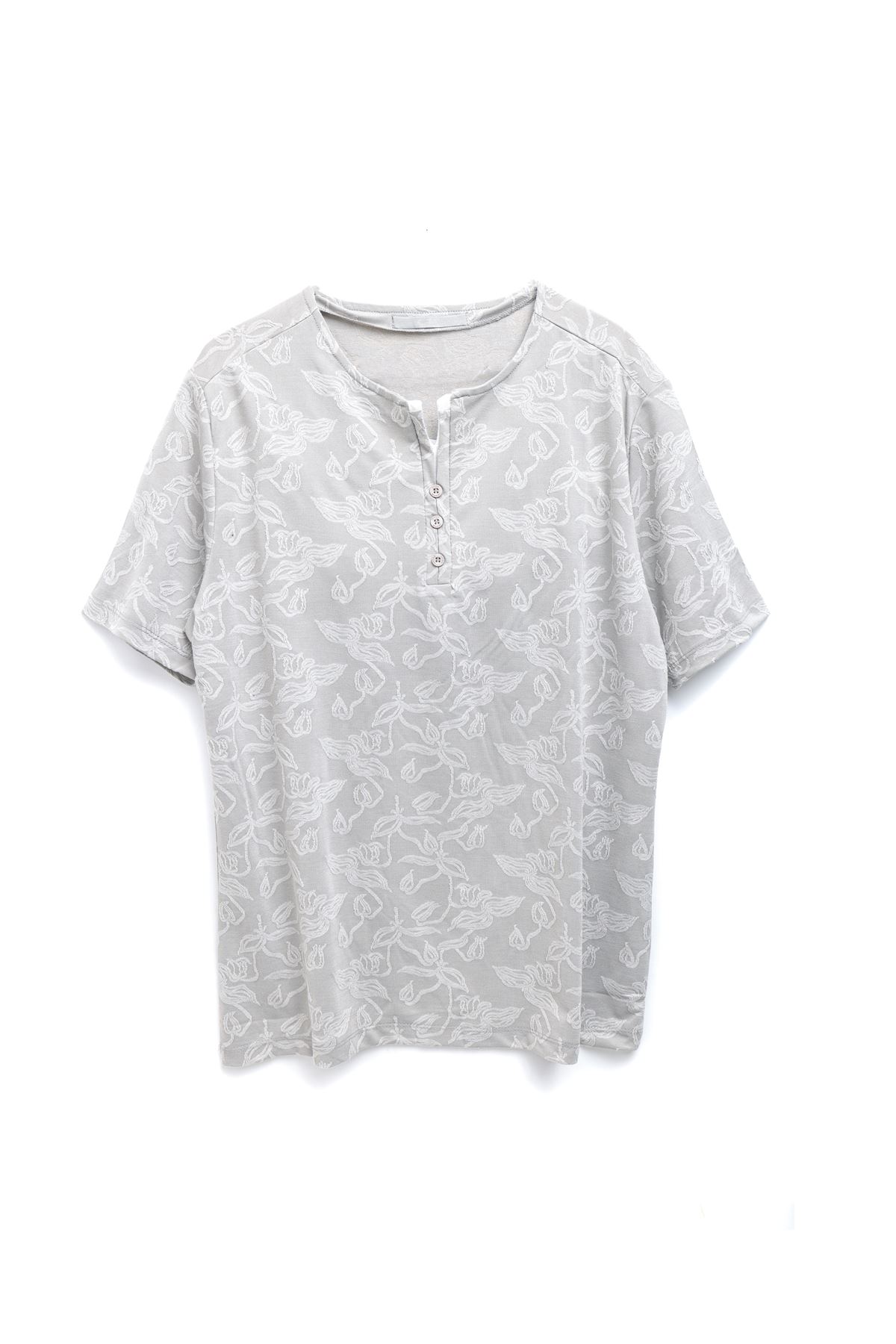 Chitre Desenli Gri Erkek Tshirt