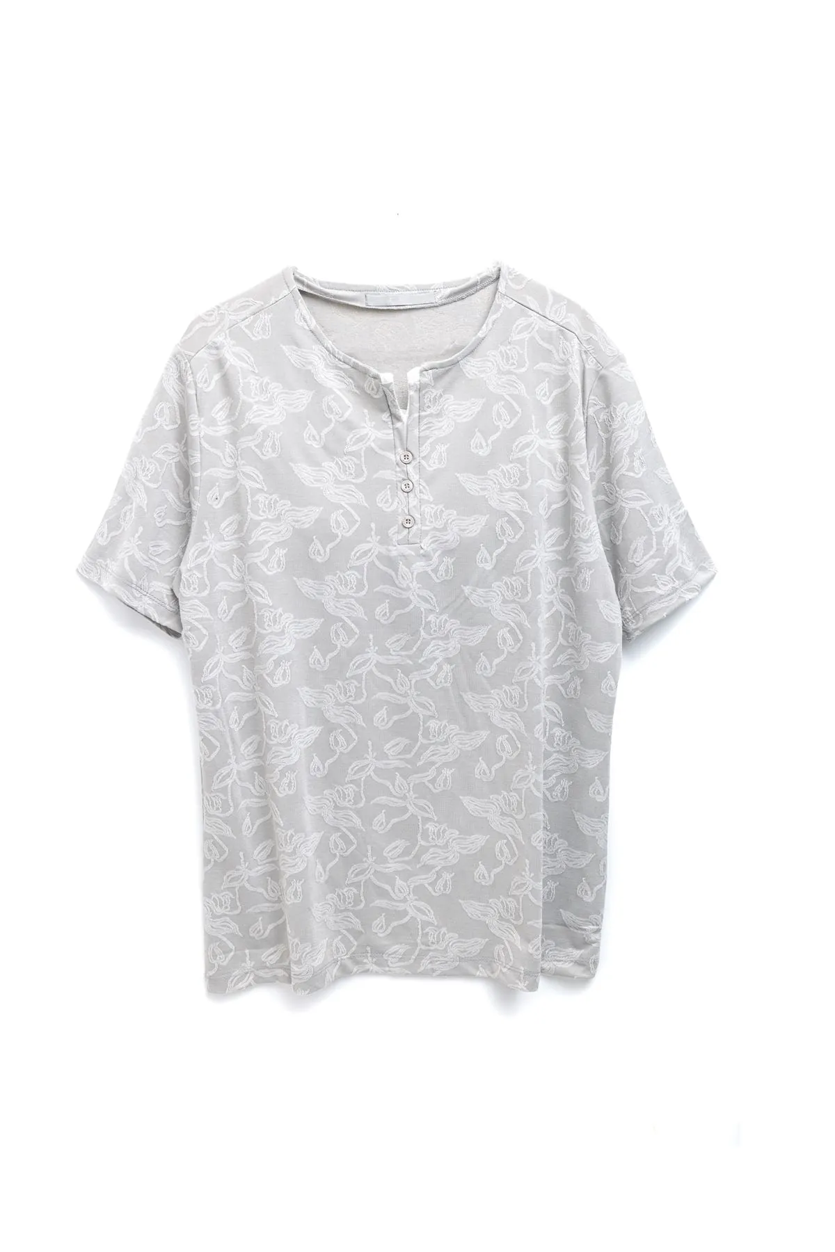 Chitre Desenli Gri Erkek Tshirt