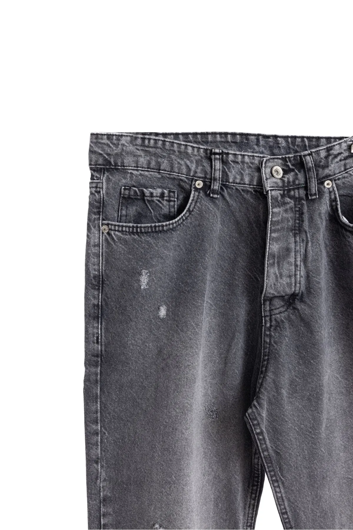 York Gri Yırtıklı Boyfriend Denim Erkek Pantolon