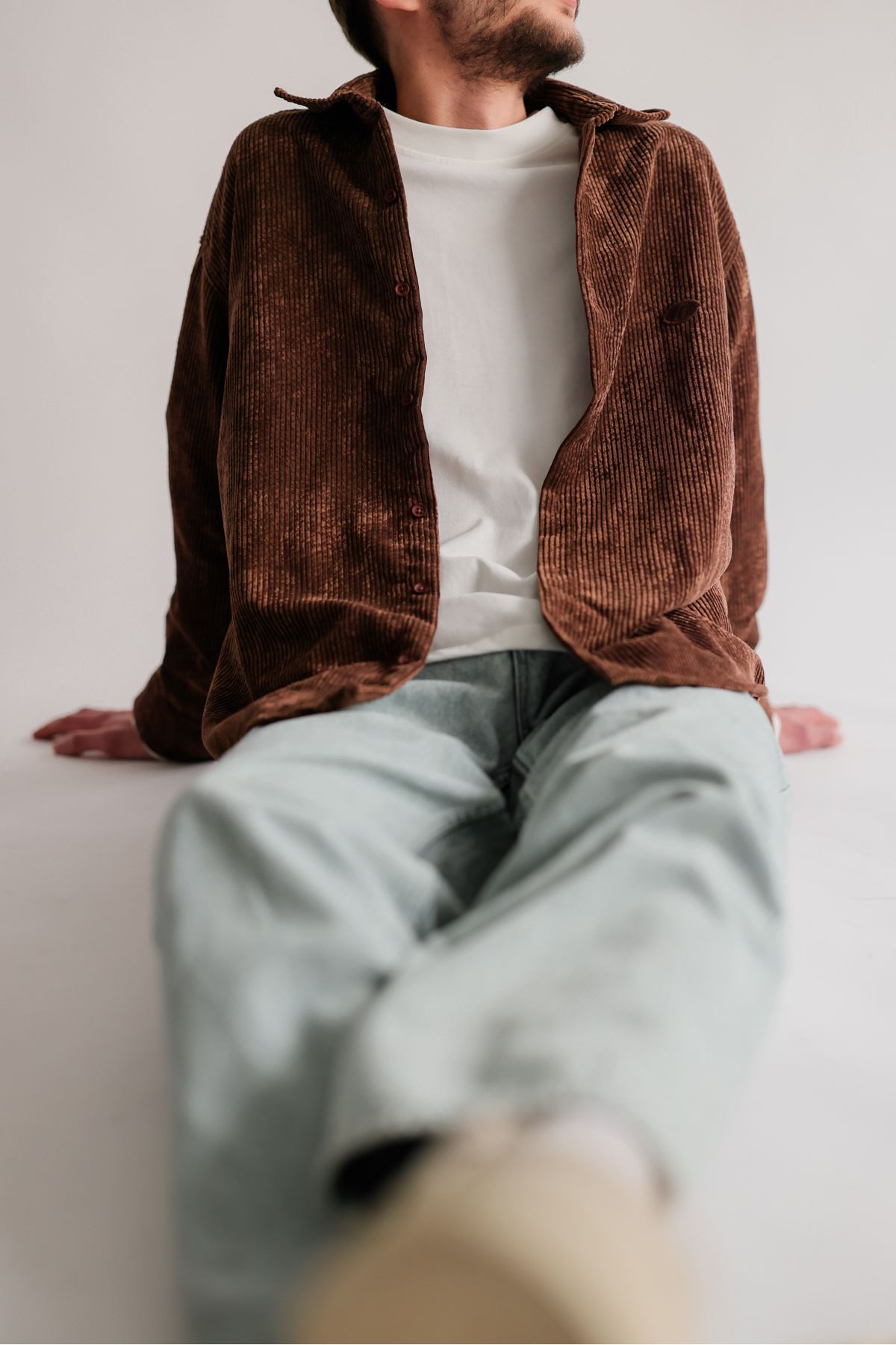 Bochnia Kalın Fitilli Kahve Kadife Gömlek