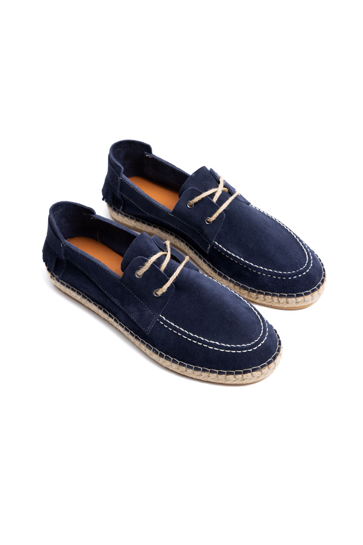 Petra Bağcıklı Lacivert Süet Hakiki Deri Espadril