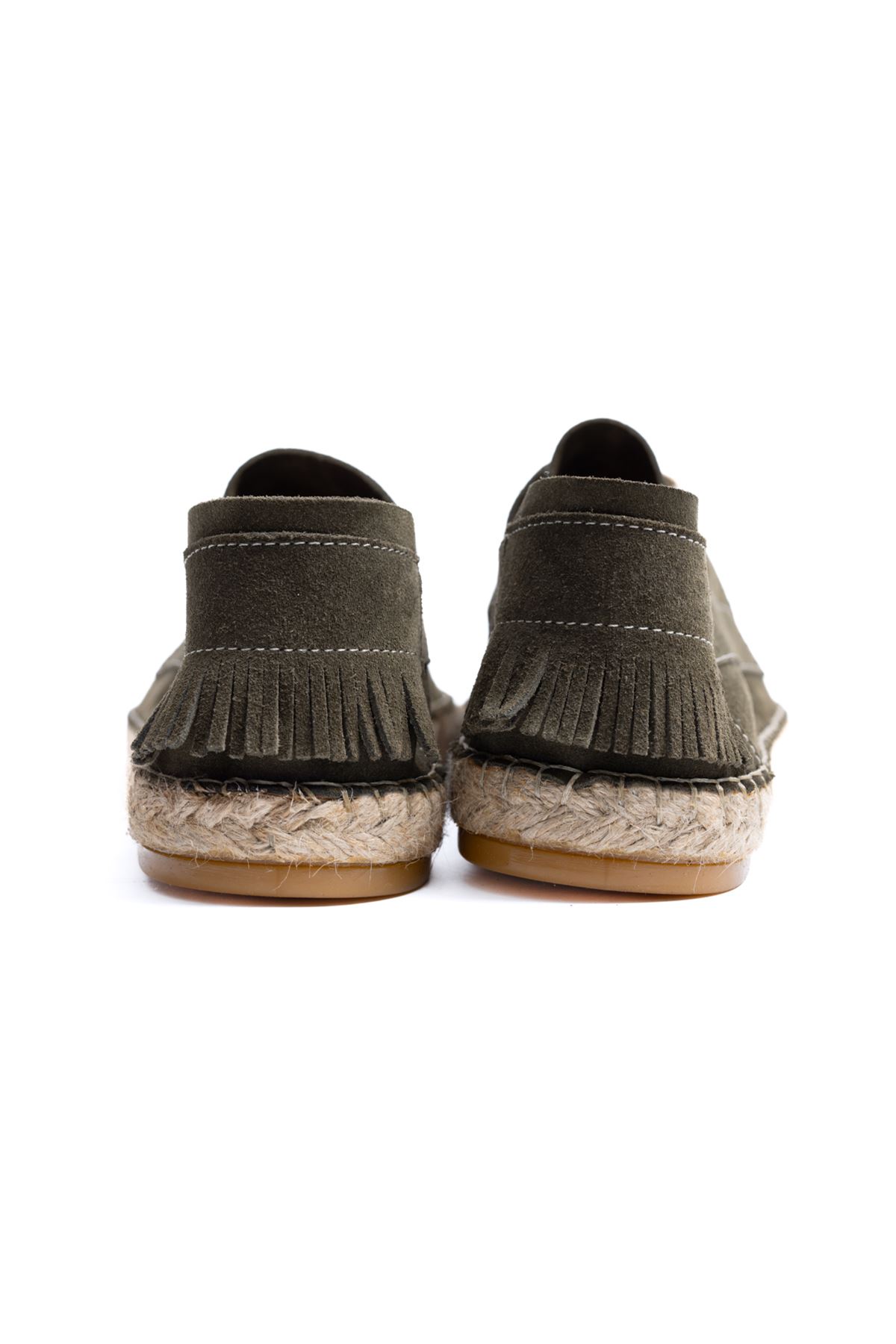 Petra Bağcıklı Haki Süet Hakiki Deri Espadril
