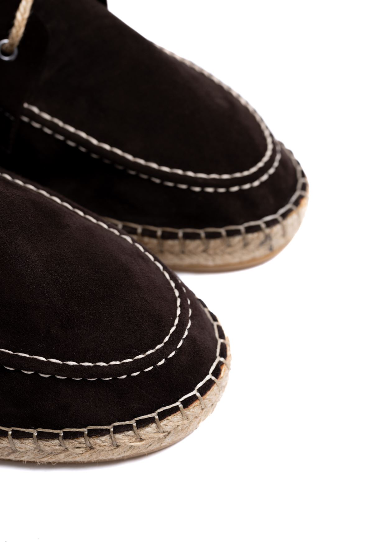 Petra Bağcıklı Kahve Süet Hakiki Deri Espadril