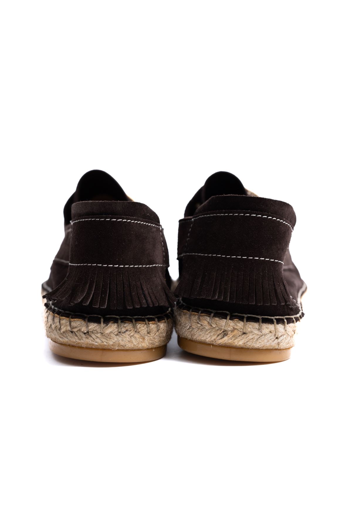 Petra Bağcıklı Kahve Süet Hakiki Deri Espadril