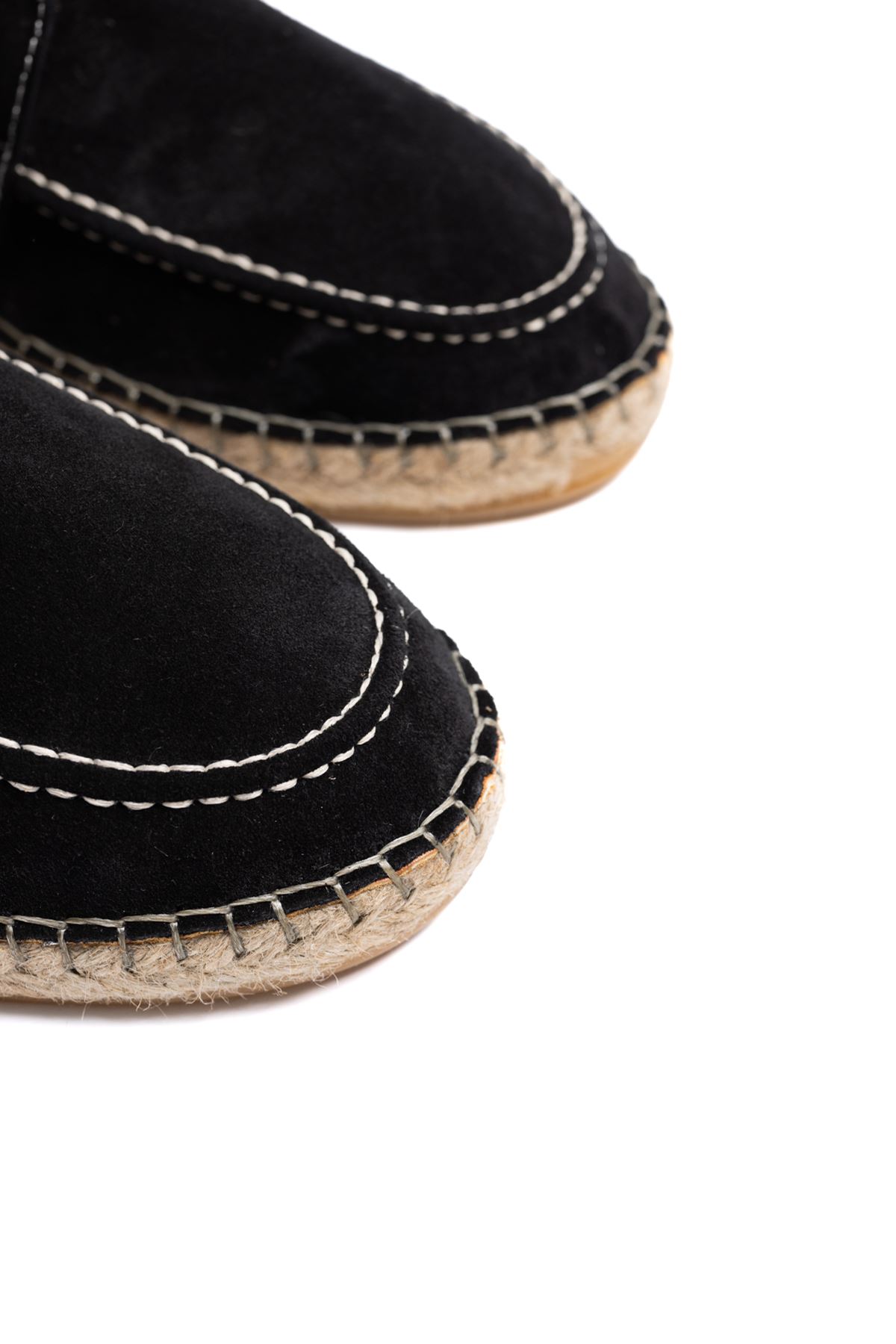 Petra Bağcıklı Siyah Süet Hakiki Deri Espadril