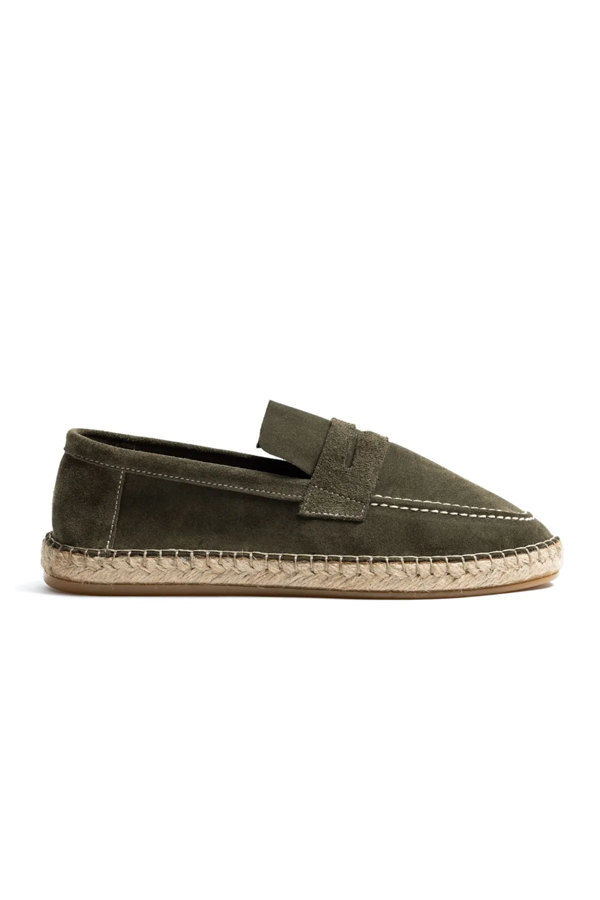 Minoa Haki Loafer Süet Hakiki Deri Erkek Espadril