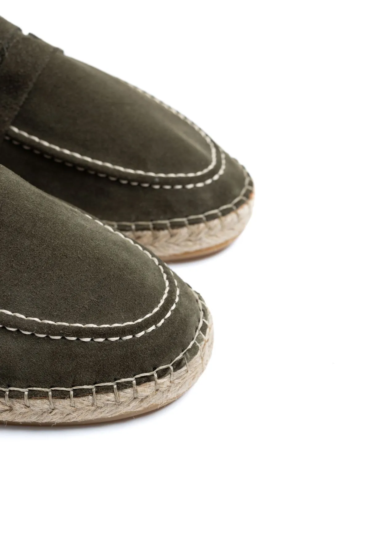 Minoa Haki Loafer Süet Hakiki Deri Erkek Espadril