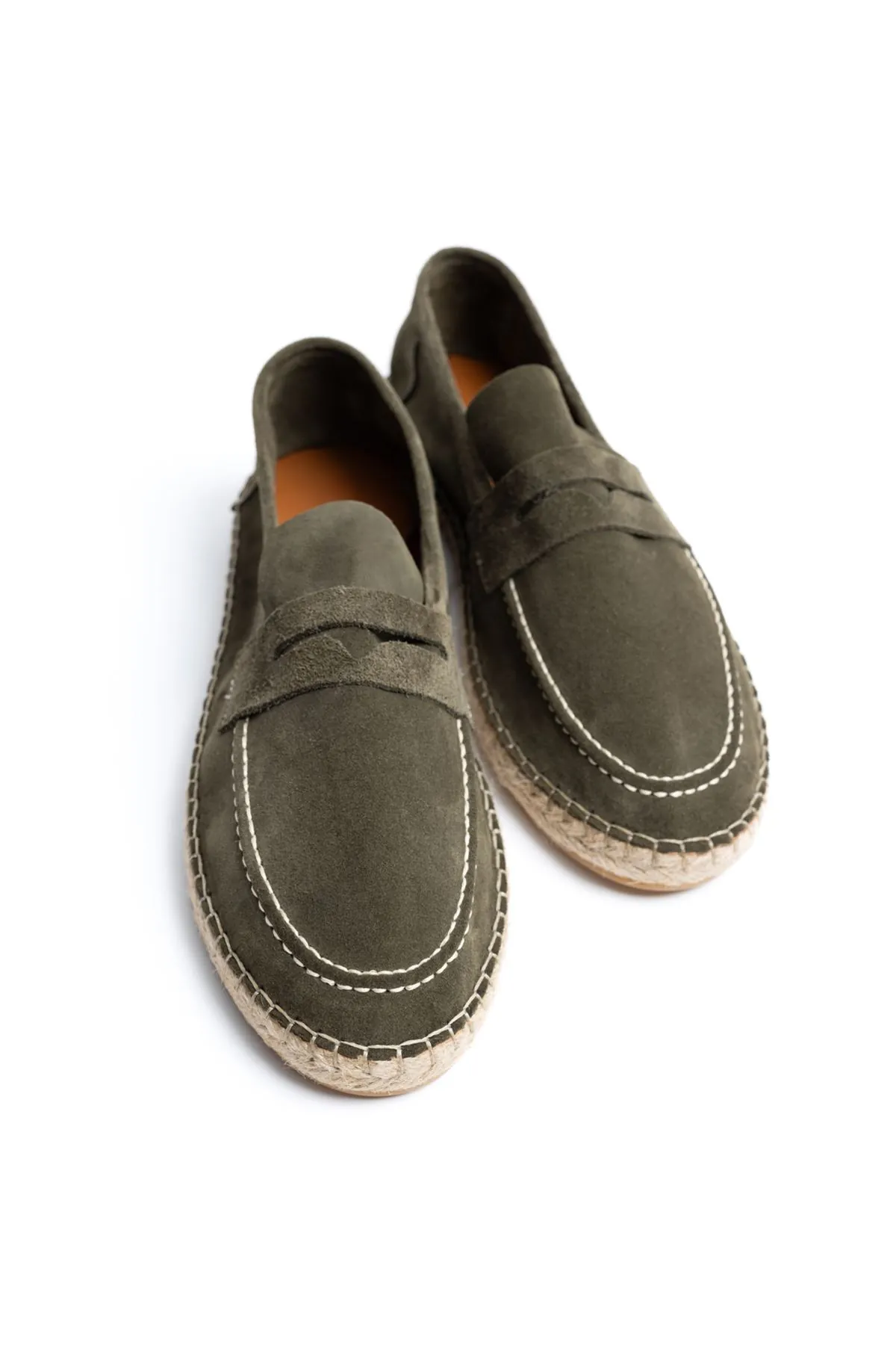 Minoa Haki Loafer Süet Hakiki Deri Erkek Espadril