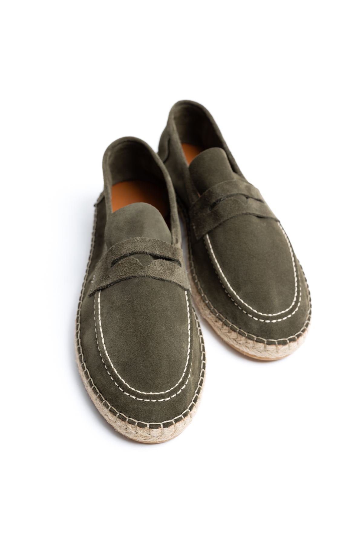 Minoa Haki Loafer Süet Hakiki Deri Espadril