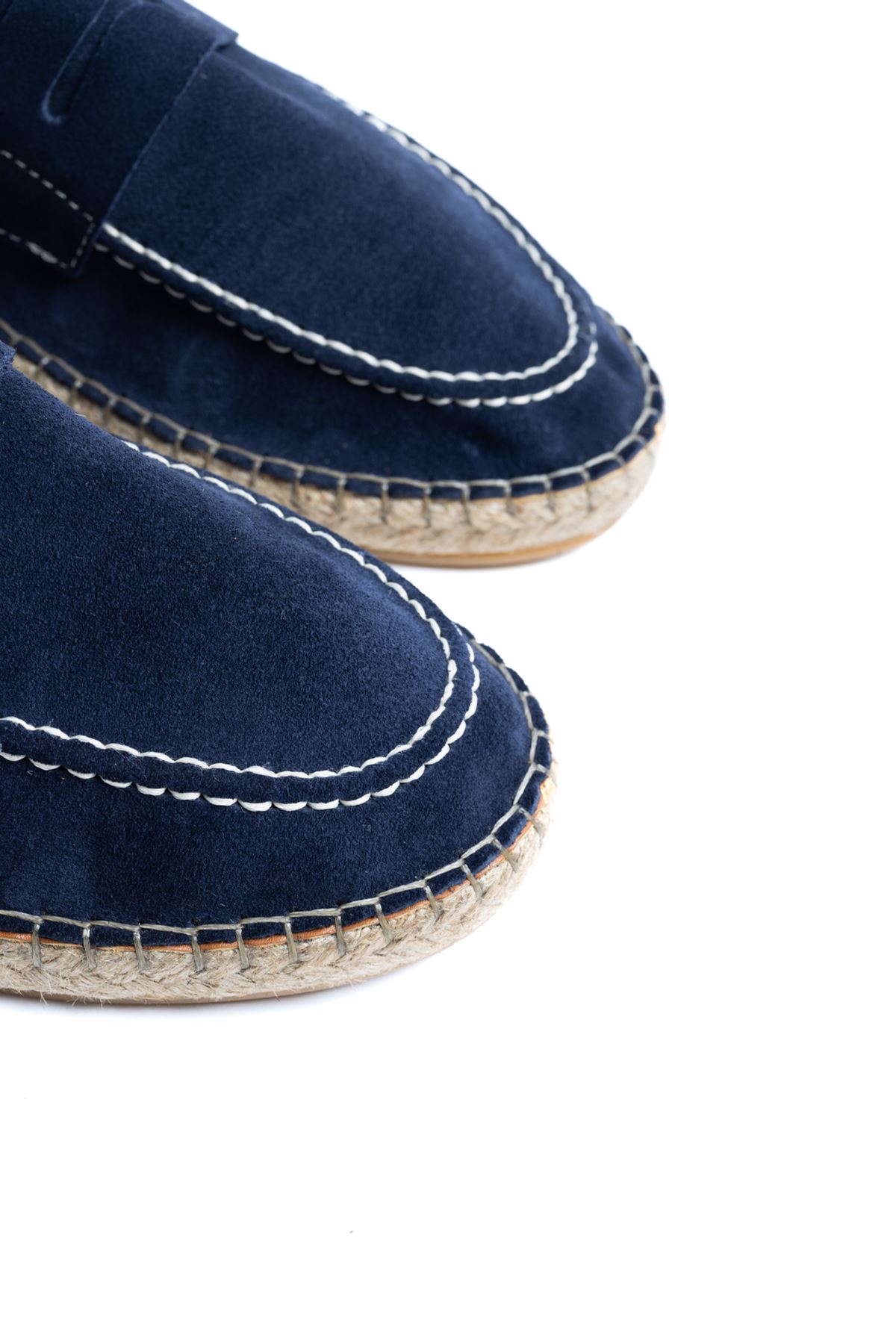 Minoa Lacivert Loafer Süet Hakiki Deri Espadril