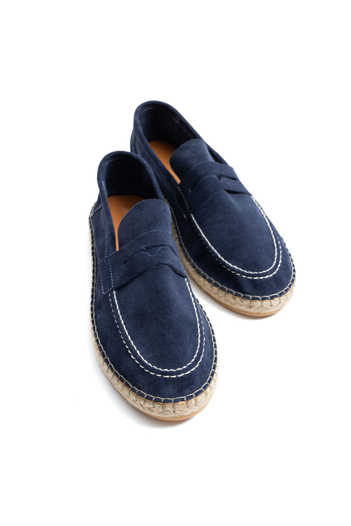 Minoa Lacivert Loafer Süet Hakiki Deri Espadril