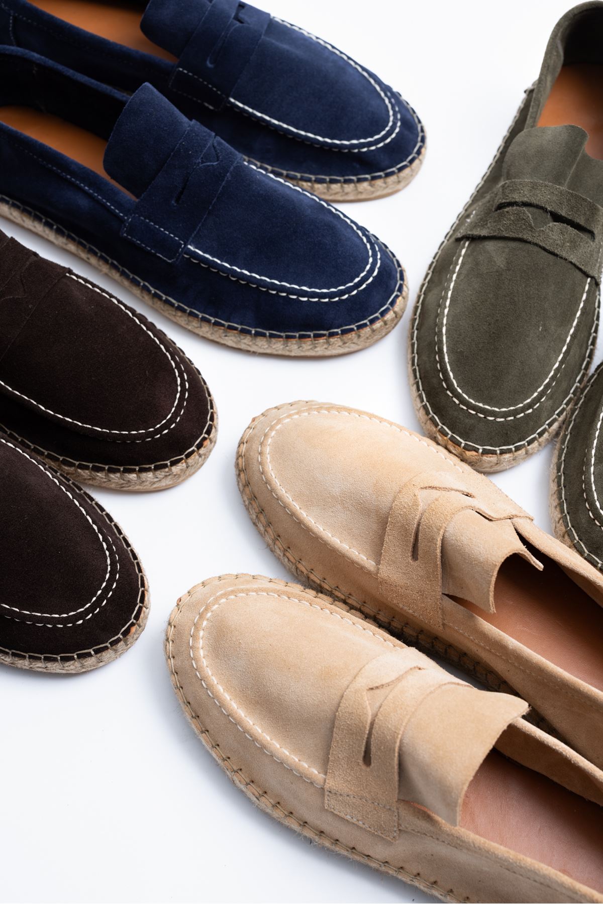 Minoa Lacivert Loafer Süet Hakiki Deri Espadril