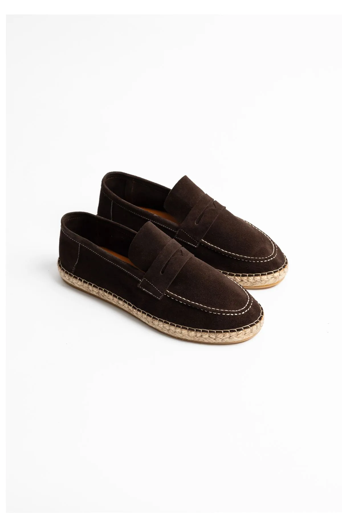 Minoa Kahve Loafer Süet Hakiki Deri Erkek Espadril