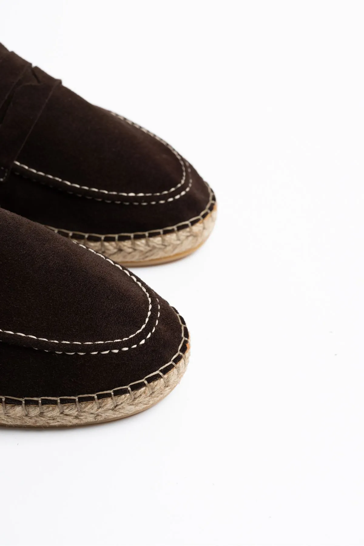 Minoa Kahve Loafer Süet Hakiki Deri Erkek Espadril