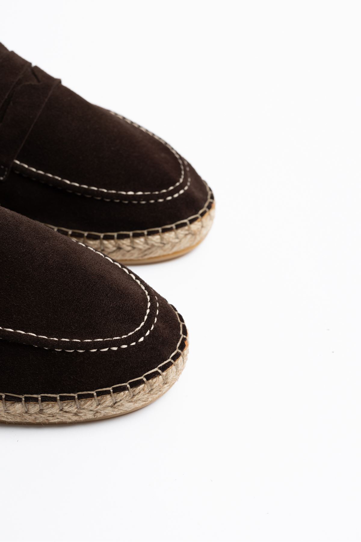 Minoa Kahve Loafer Süet Hakiki Deri Espadril