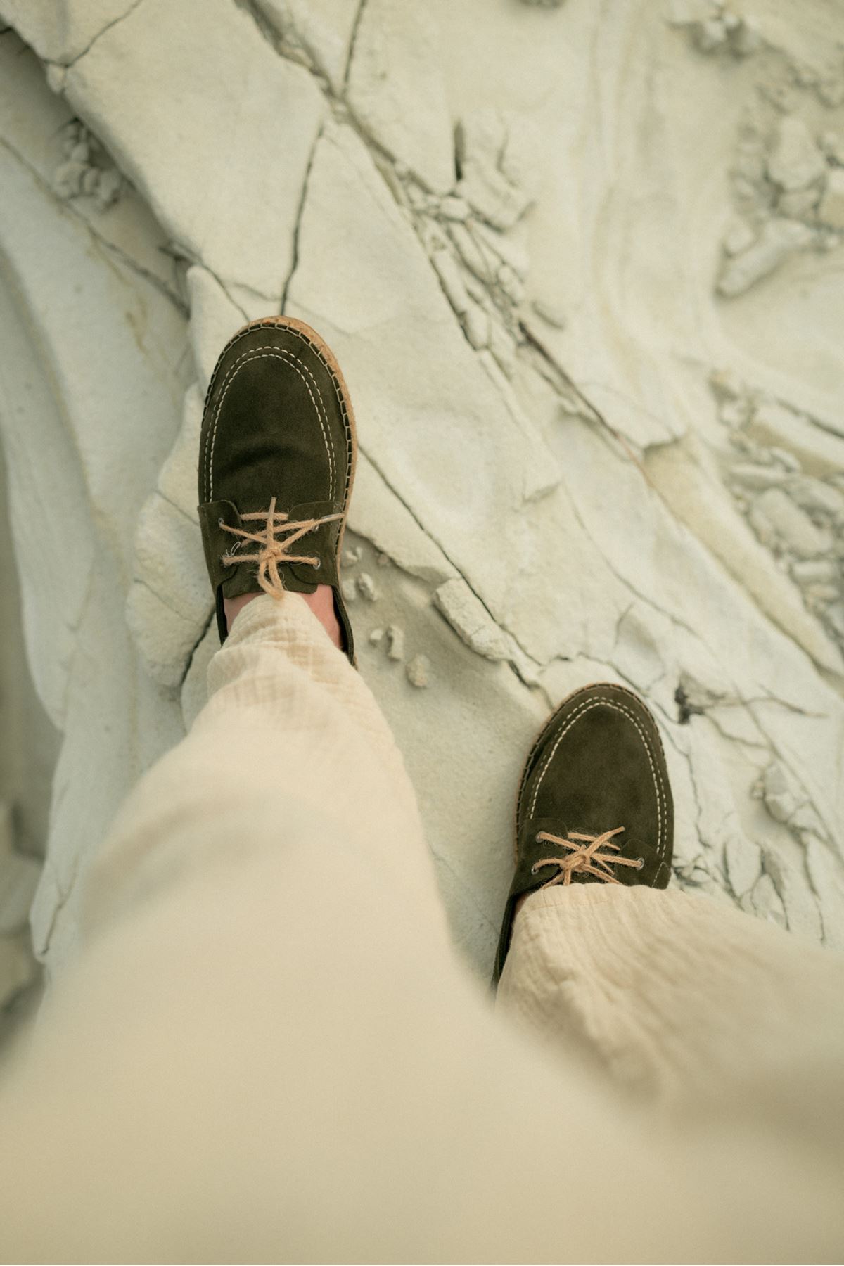 Petra Bağcıklı Haki Süet Hakiki Deri Espadril