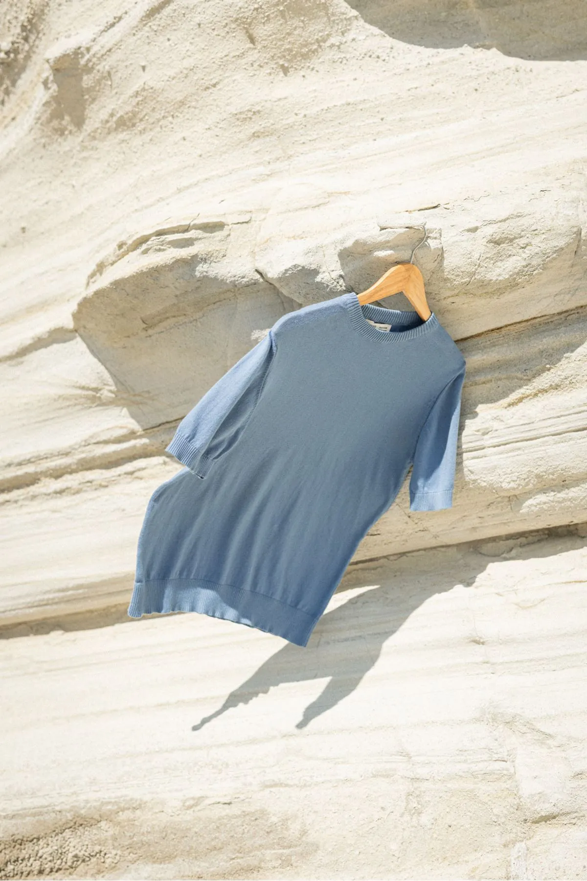 Briss İndigo Mavi Bisiklet Yaka %100 Pamuk Triko Erkek Tshirt