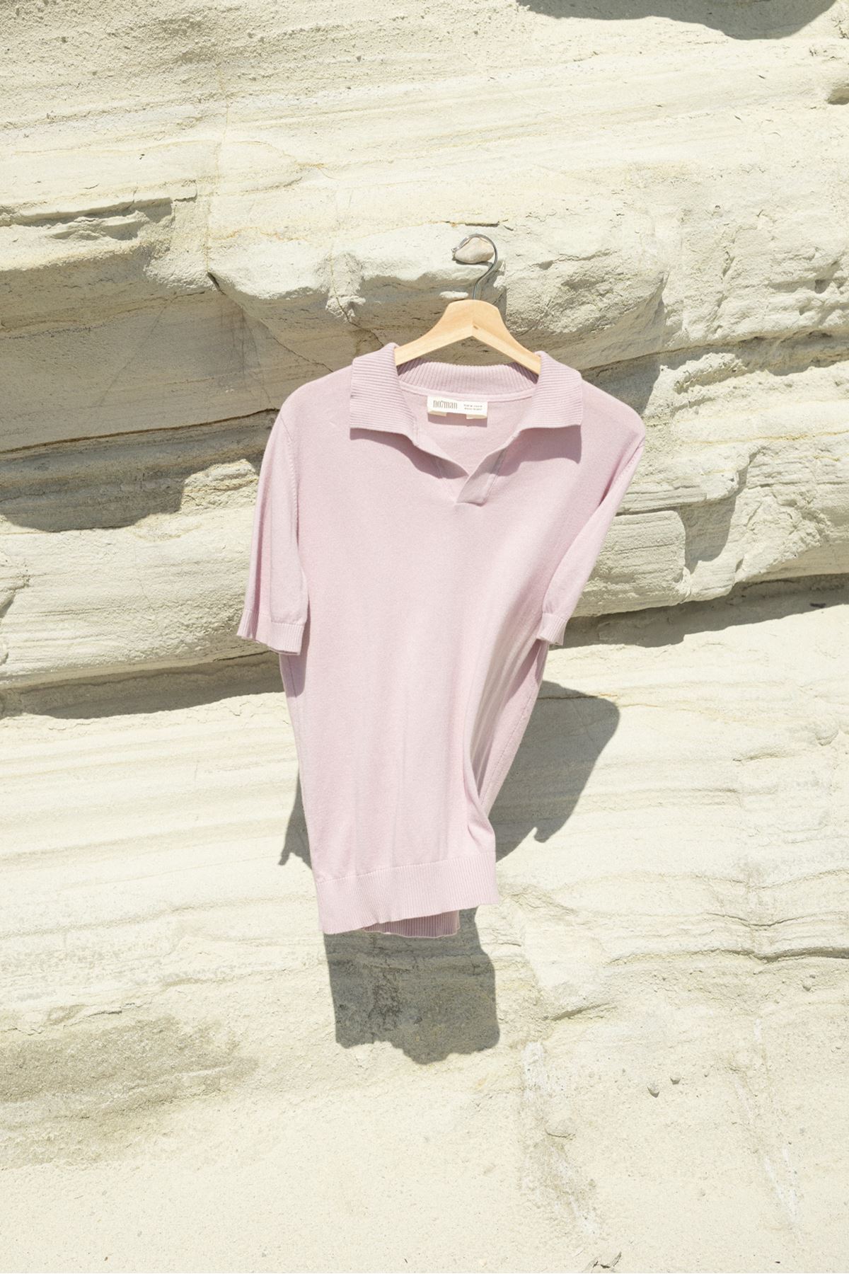 Alten Lila Polo Yaka %100 Pamuk Triko Erkek Tshirt