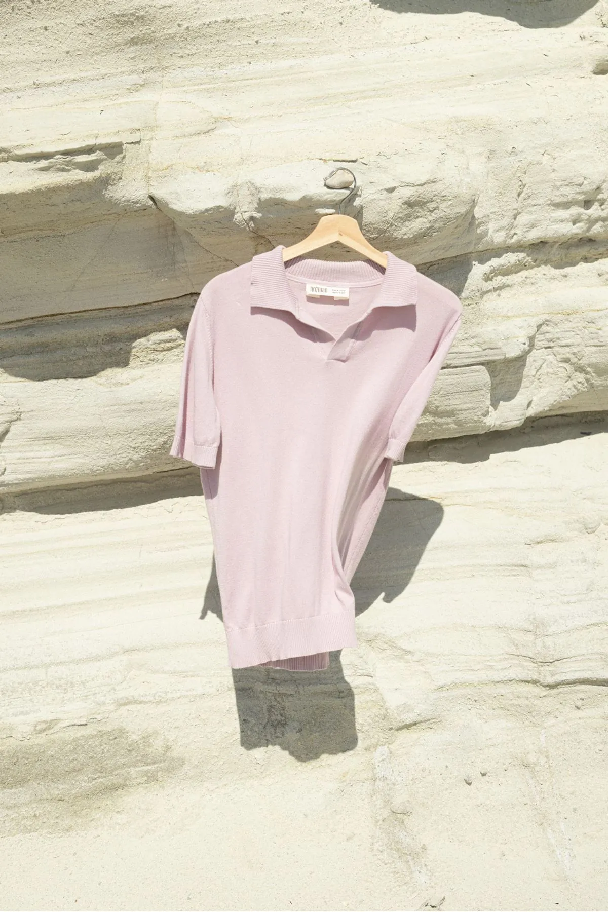 Alten Lila Polo Yaka %100 Pamuk Triko Erkek Tshirt