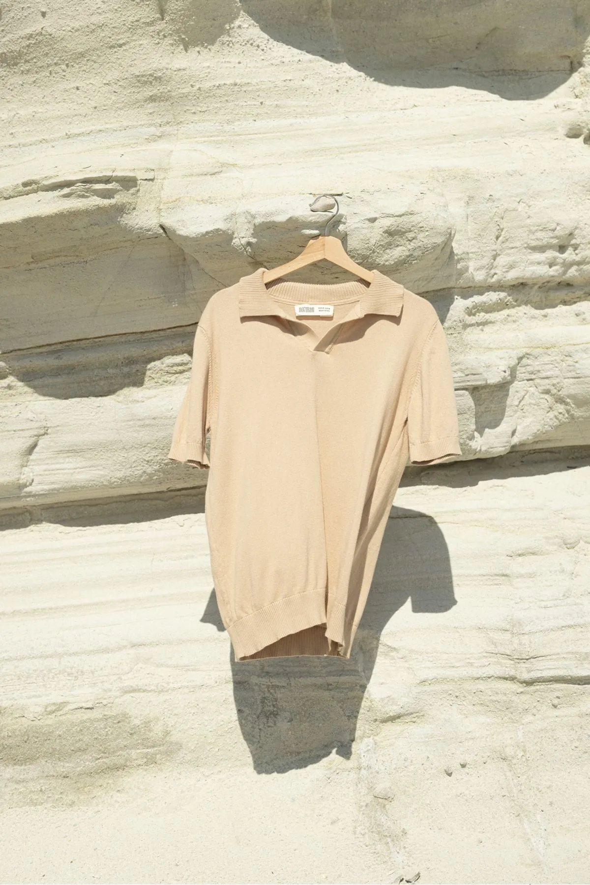 Alten Bej Polo Yaka %100 Pamuk Triko Erkek Tshirt