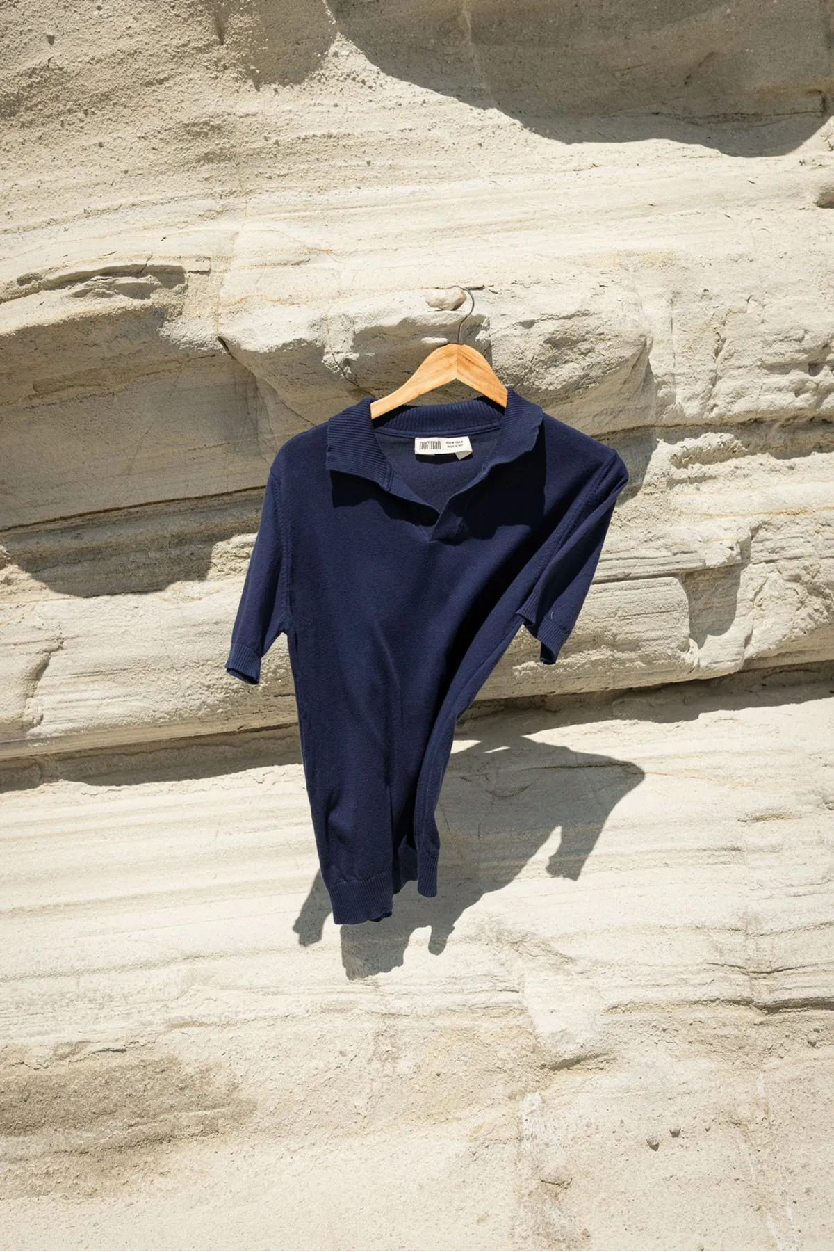 Alten Lacivert Polo Yaka %100 Pamuk Triko Erkek Tshirt