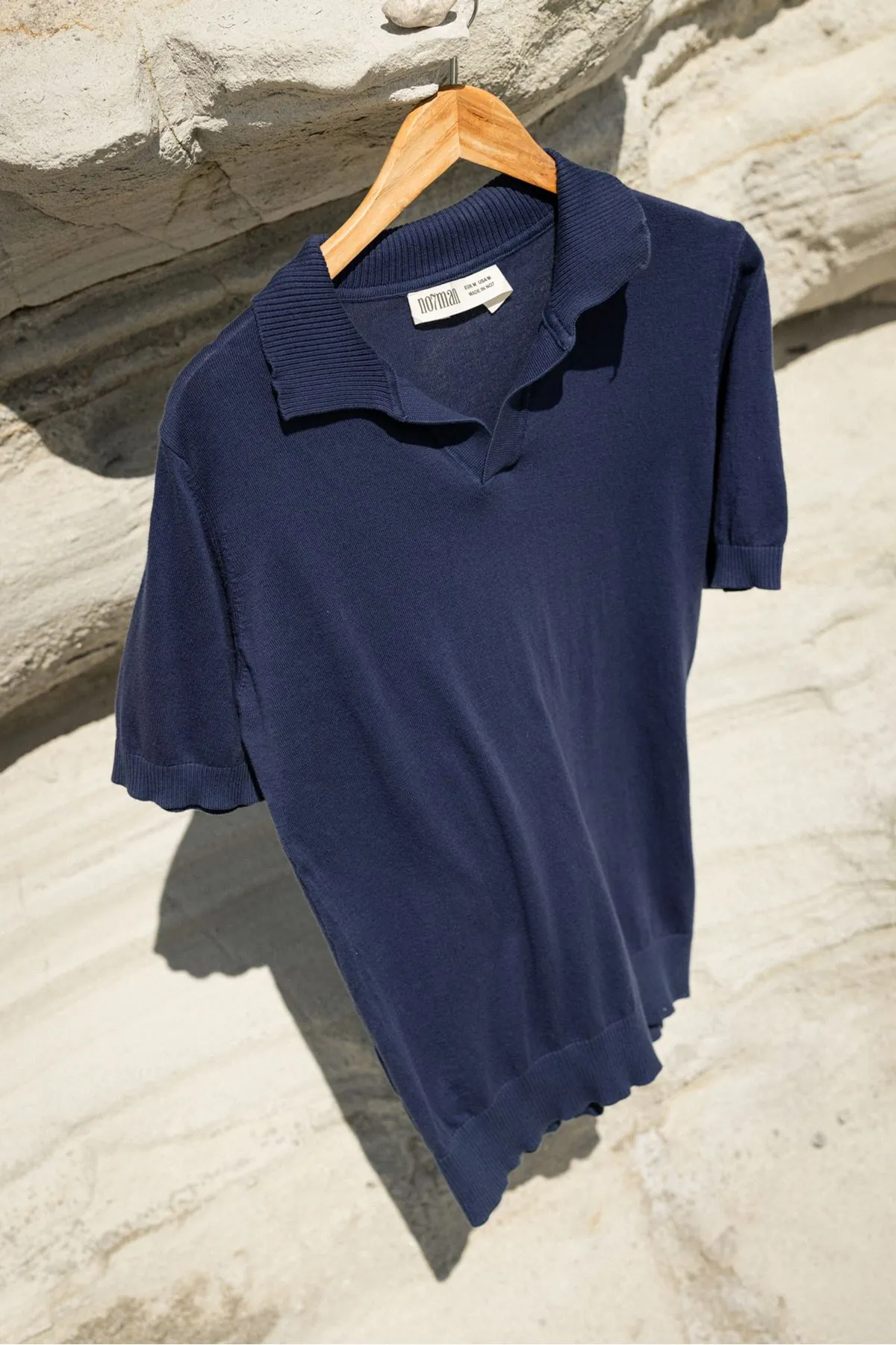 Alten Lacivert Polo Yaka %100 Pamuk Triko Erkek Tshirt