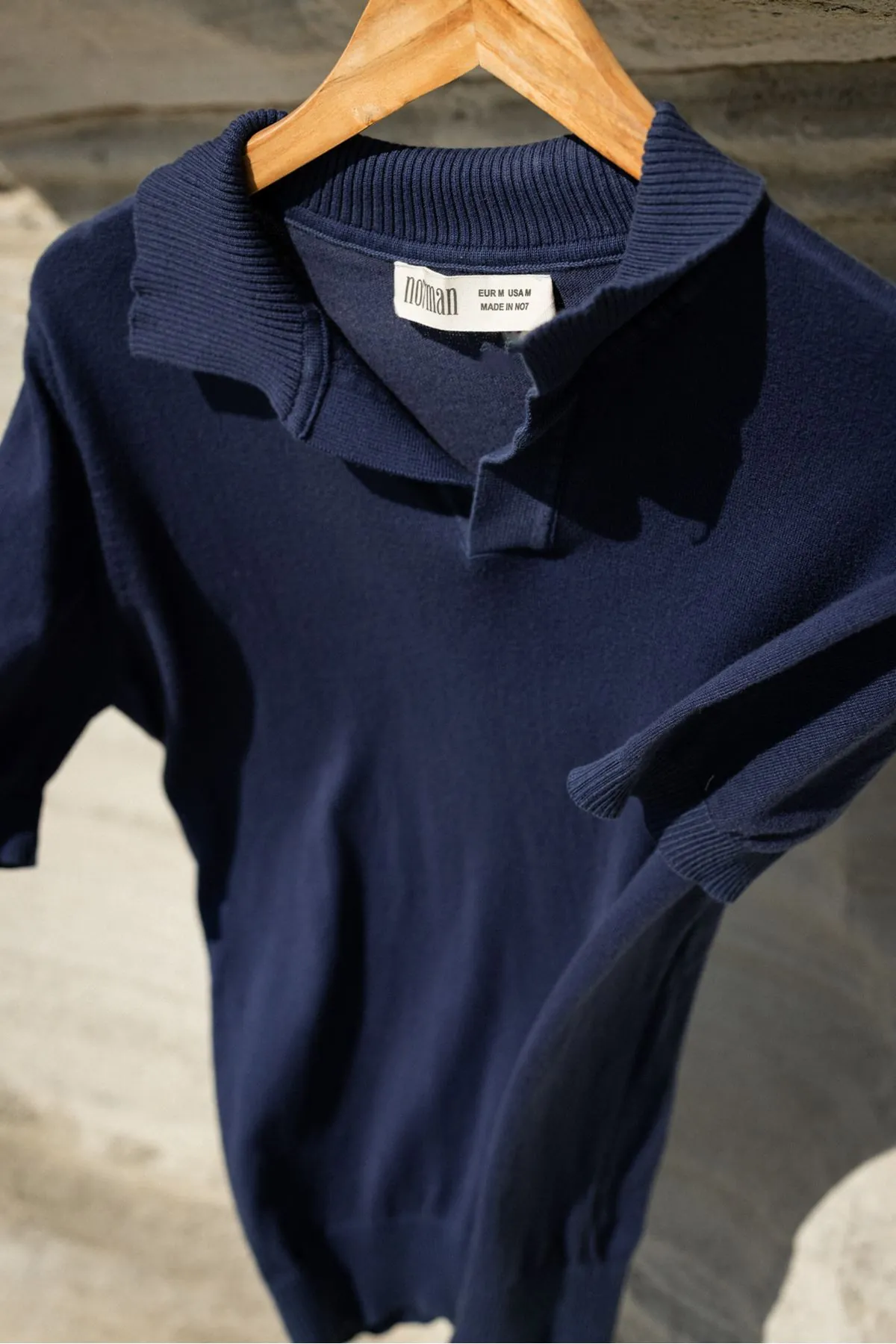 Alten Lacivert Polo Yaka %100 Pamuk Triko Erkek Tshirt