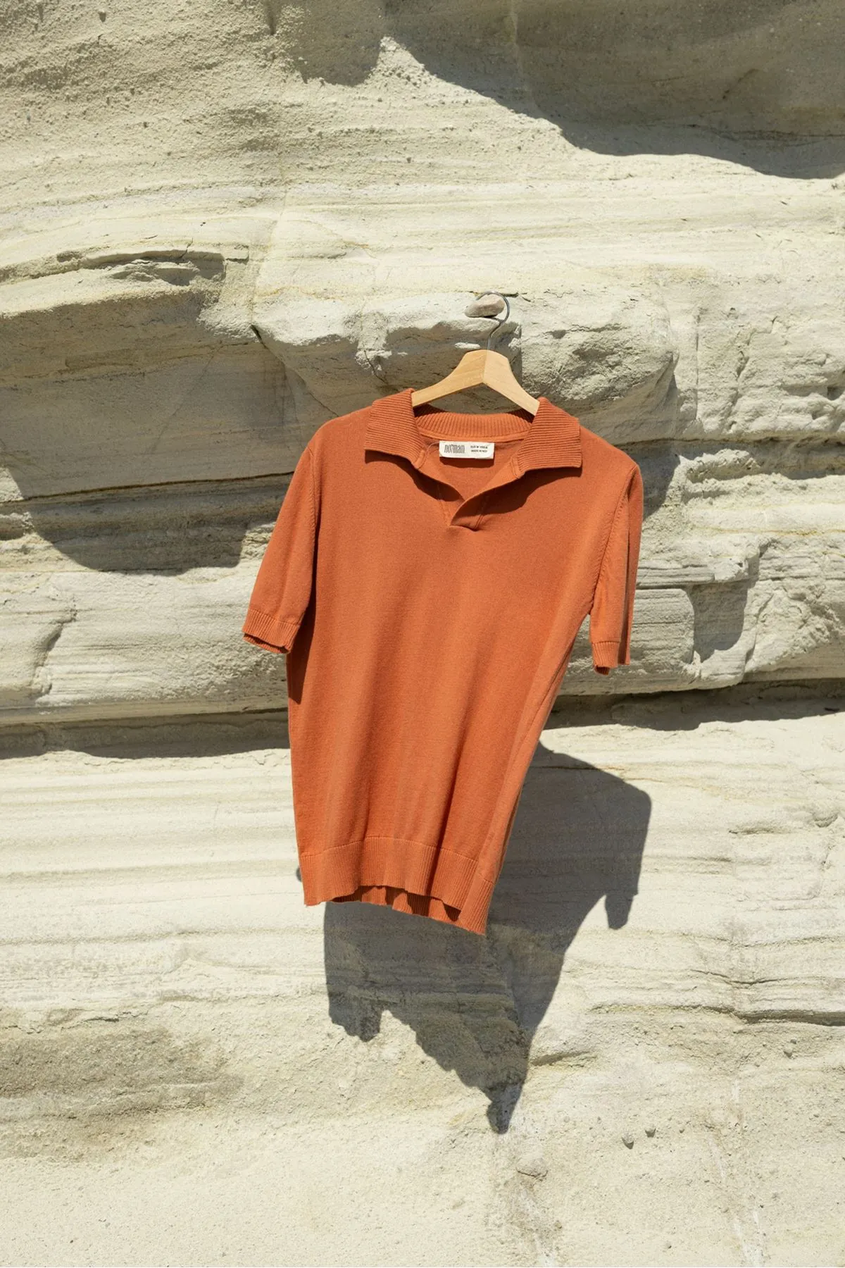 Alten Şeftali Polo Yaka %100 Pamuk Triko Erkek Tshirt