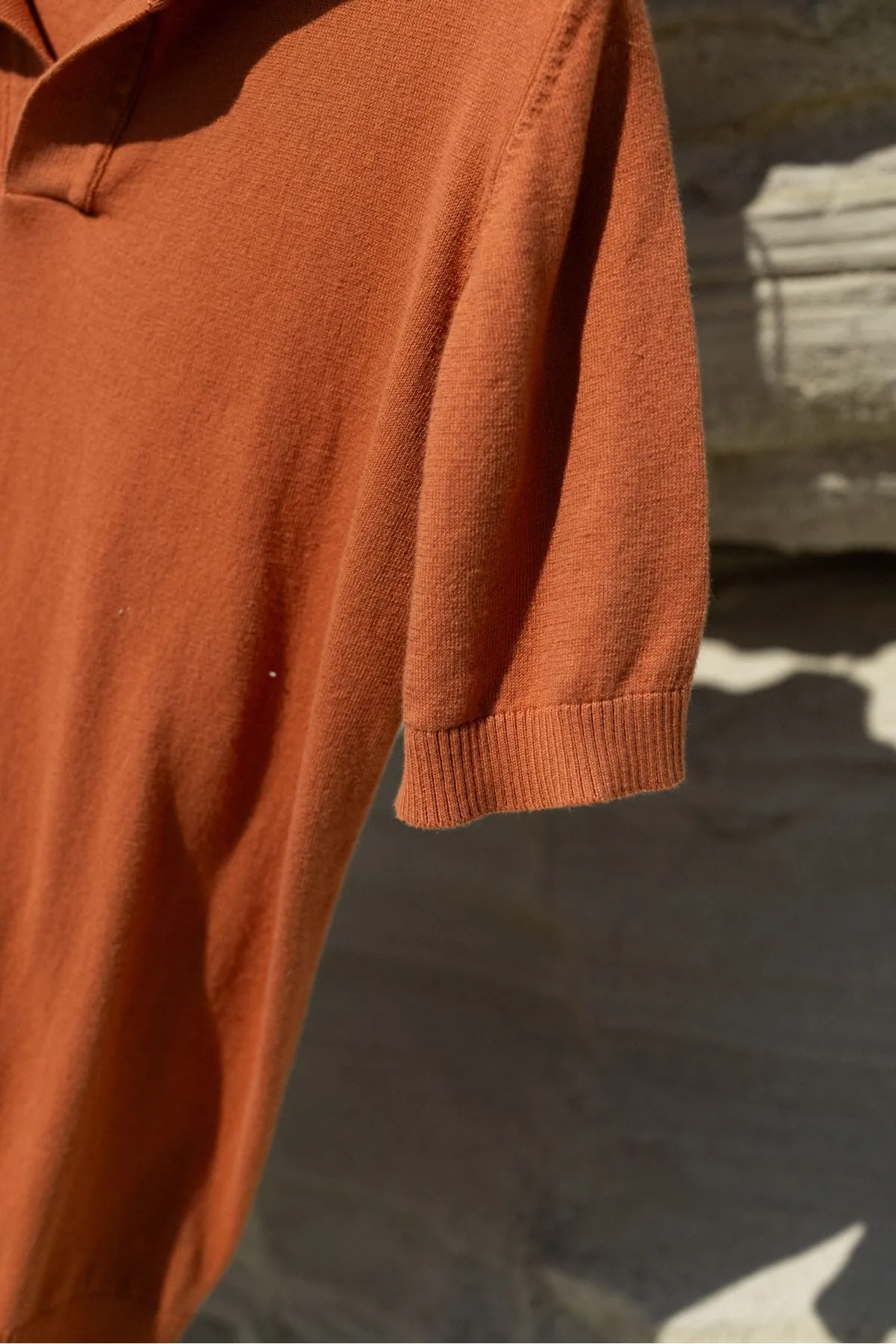 Alten Şeftali Polo Yaka %100 Pamuk Triko Erkek Tshirt
