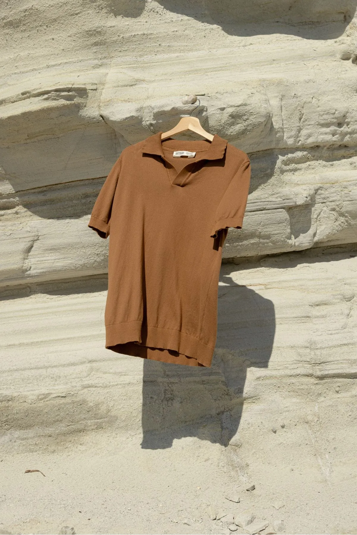 Alten Kahve Polo Yaka %100 Pamuk Triko Erkek Tshirt