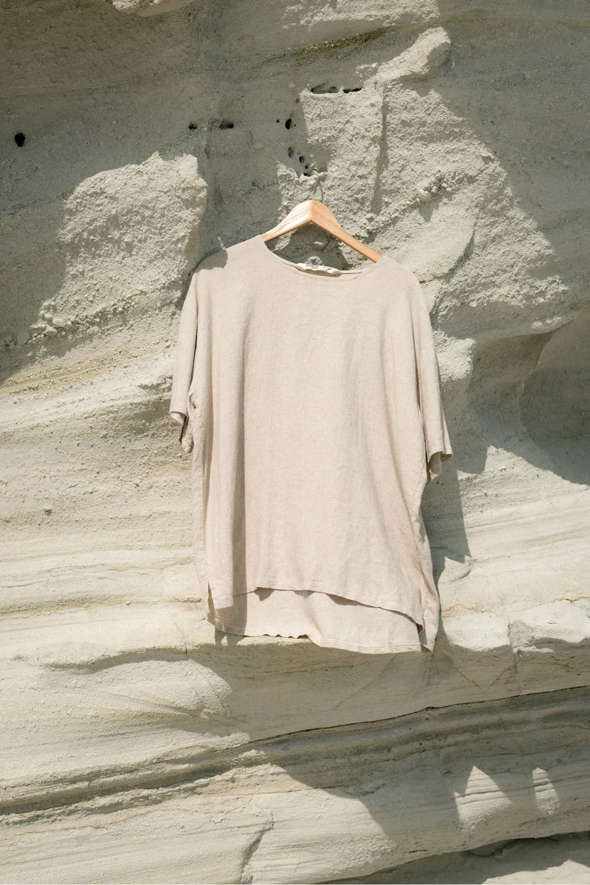 Rio Bej Oversize Keten Erkek Tshirt