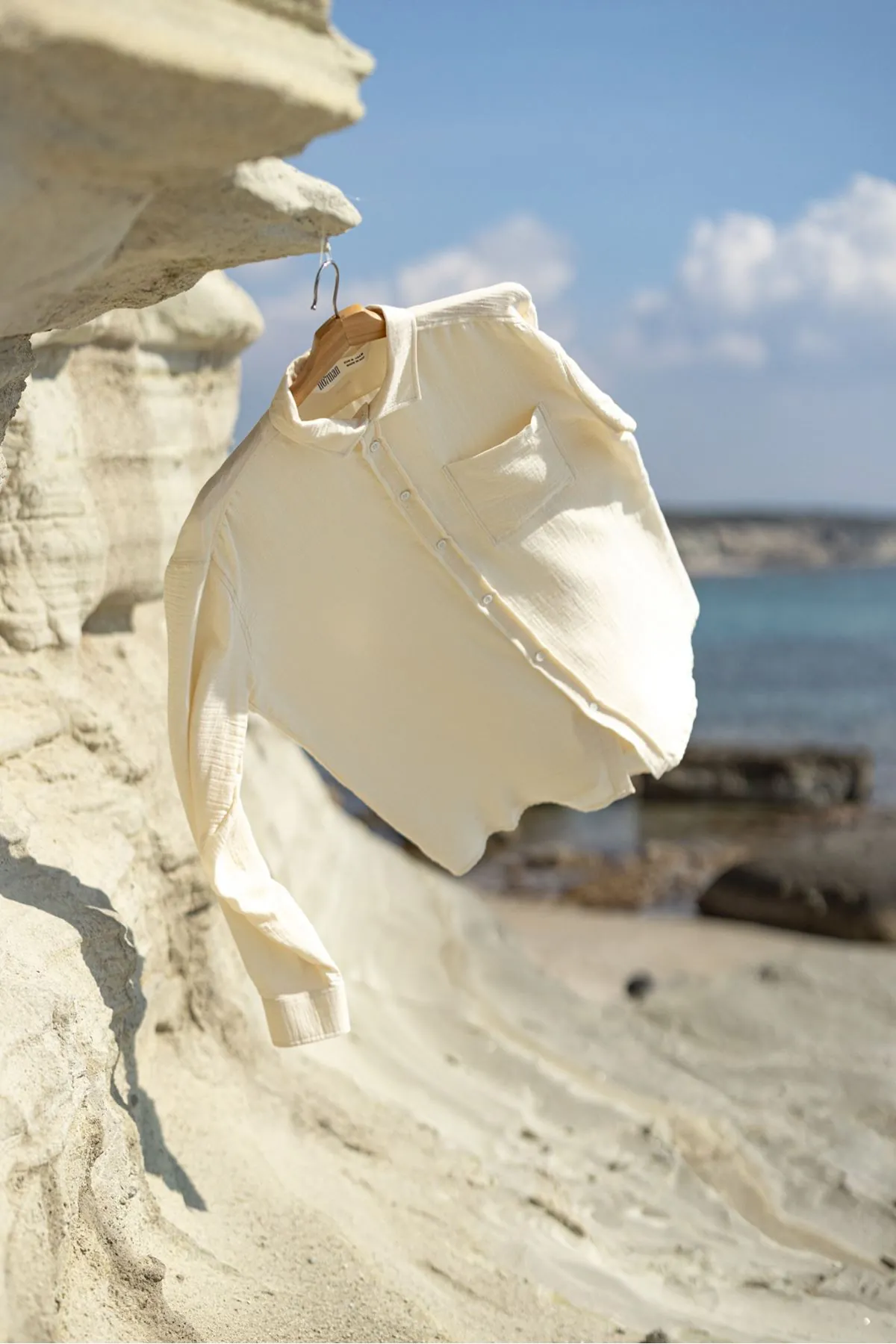 Mikonos Natür %100 Pamuk Erkek Gömlek