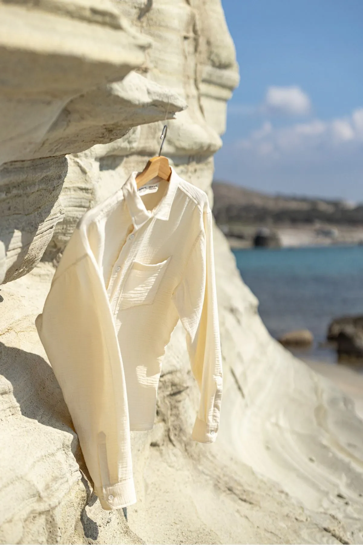 Mikonos Natür %100 Pamuk Erkek Gömlek