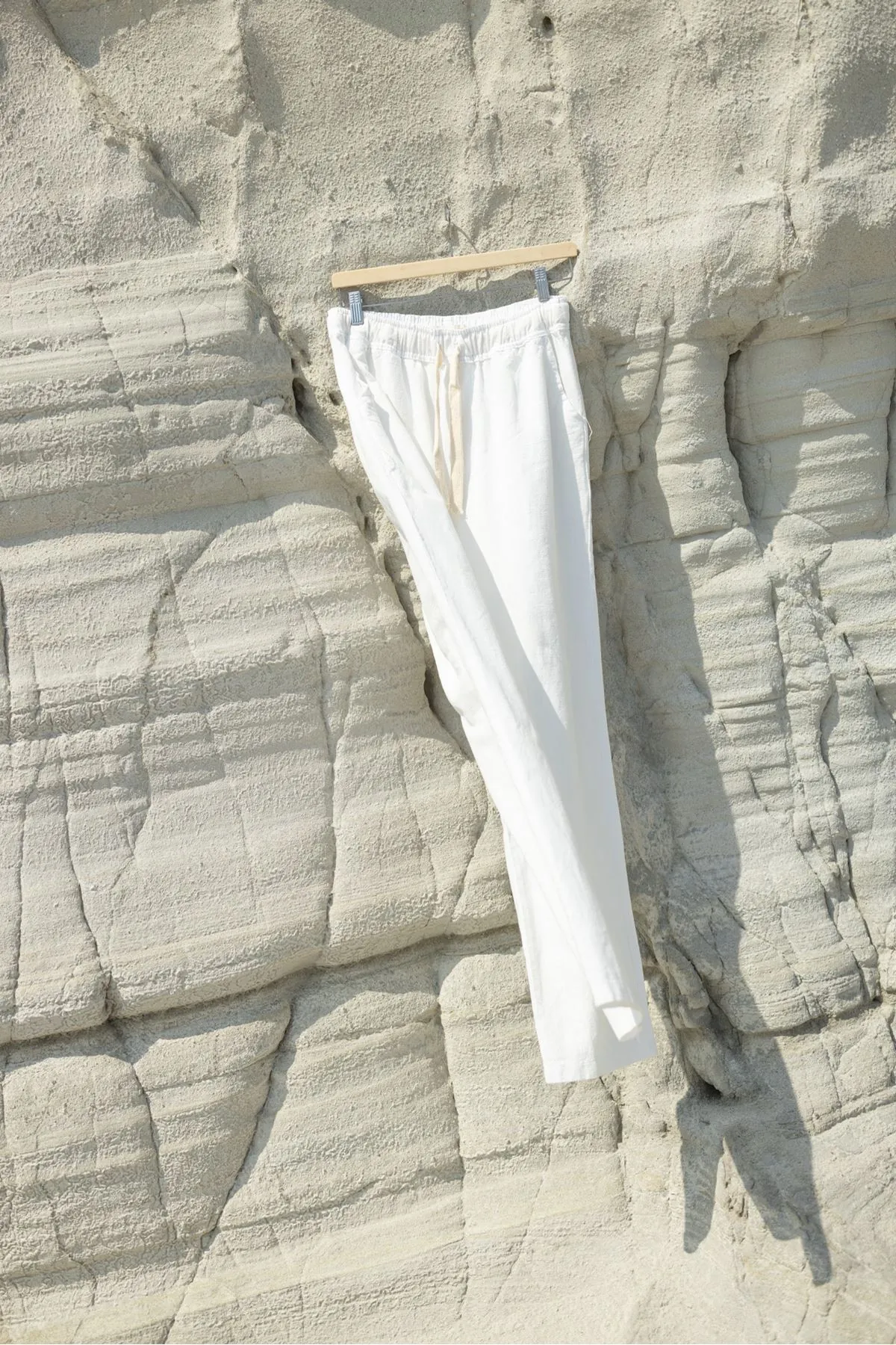 Mores Beyaz %100 Pamuk Erkek Pantolon