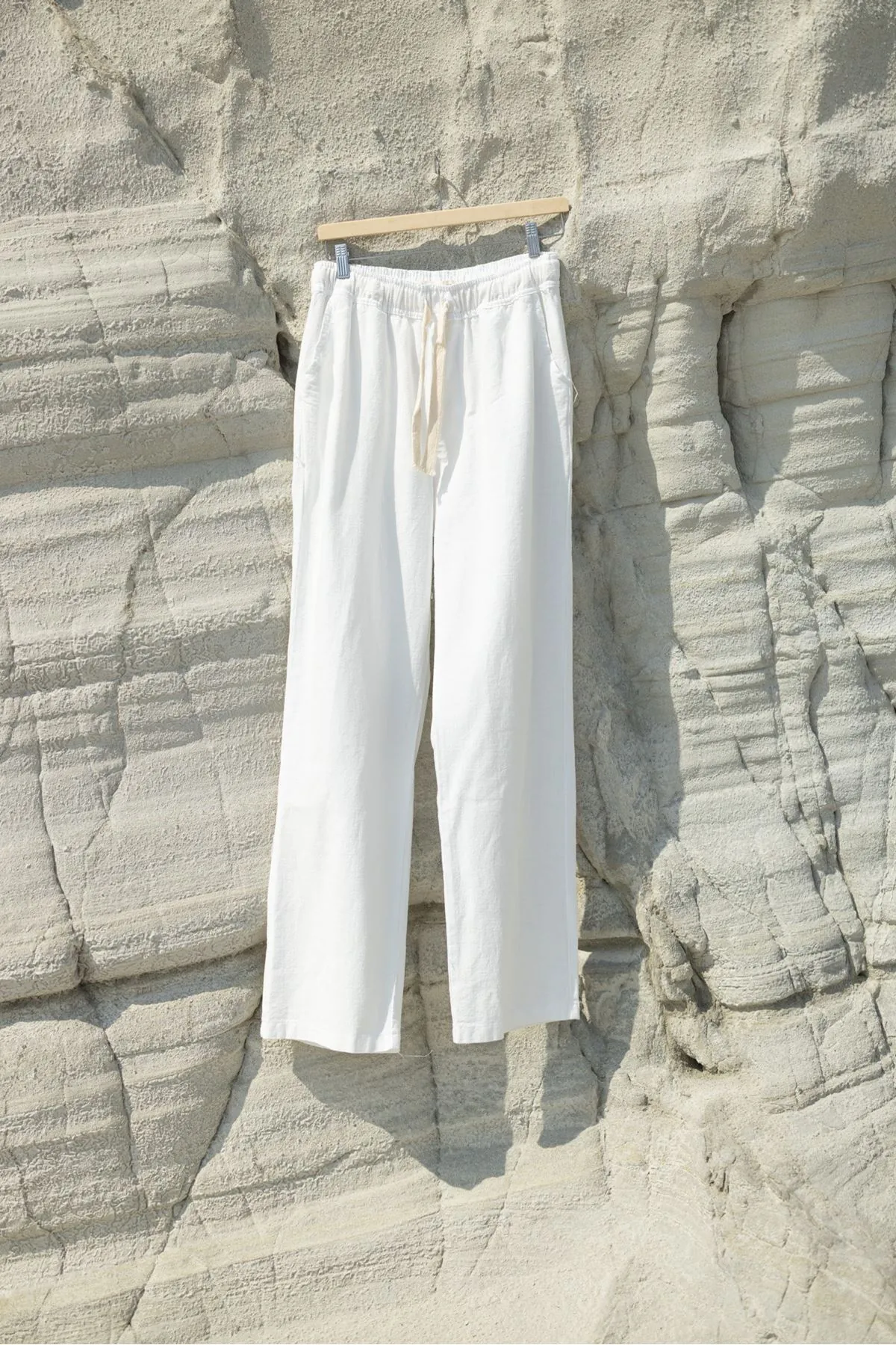 Mores Beyaz %100 Pamuk Erkek Pantolon