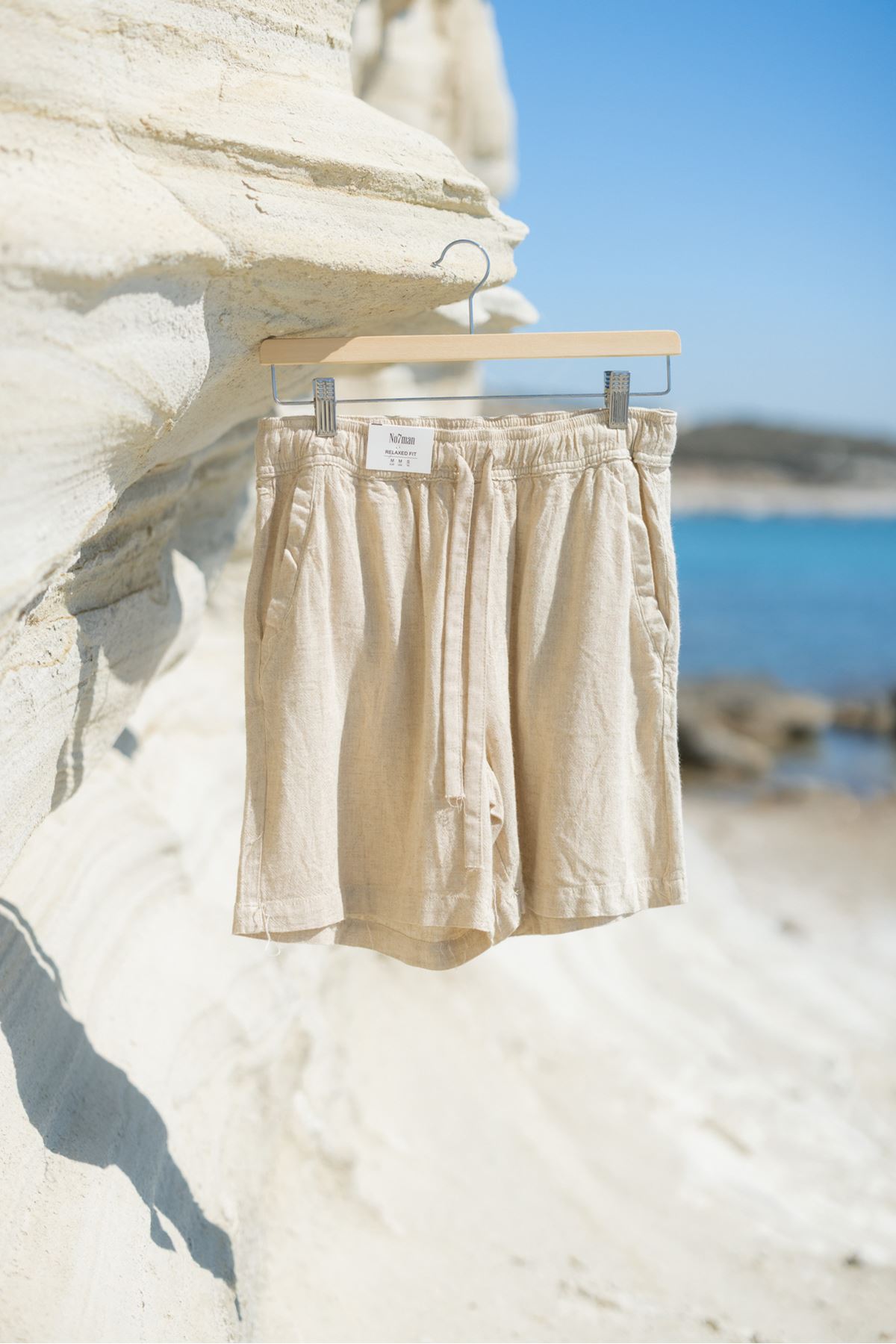Ibiza Bej %100 Keten Şort