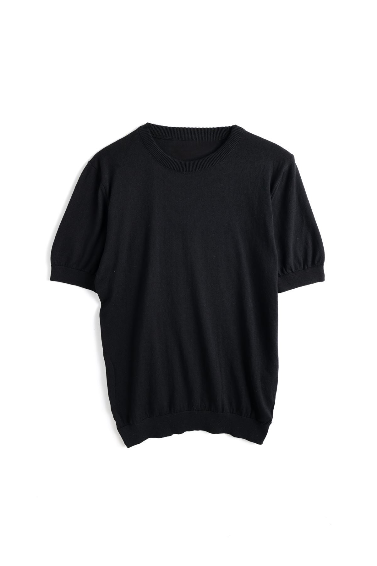 Briss Siyah Bisiklet Yaka %100 Pamuk Triko Erkek Tshirt