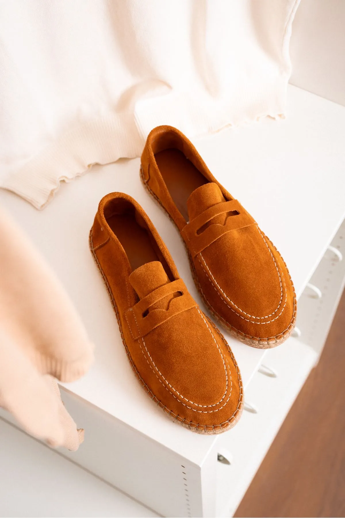 Minoa Şeftali Loafer Süet Hakiki Deri Erkek Espadril