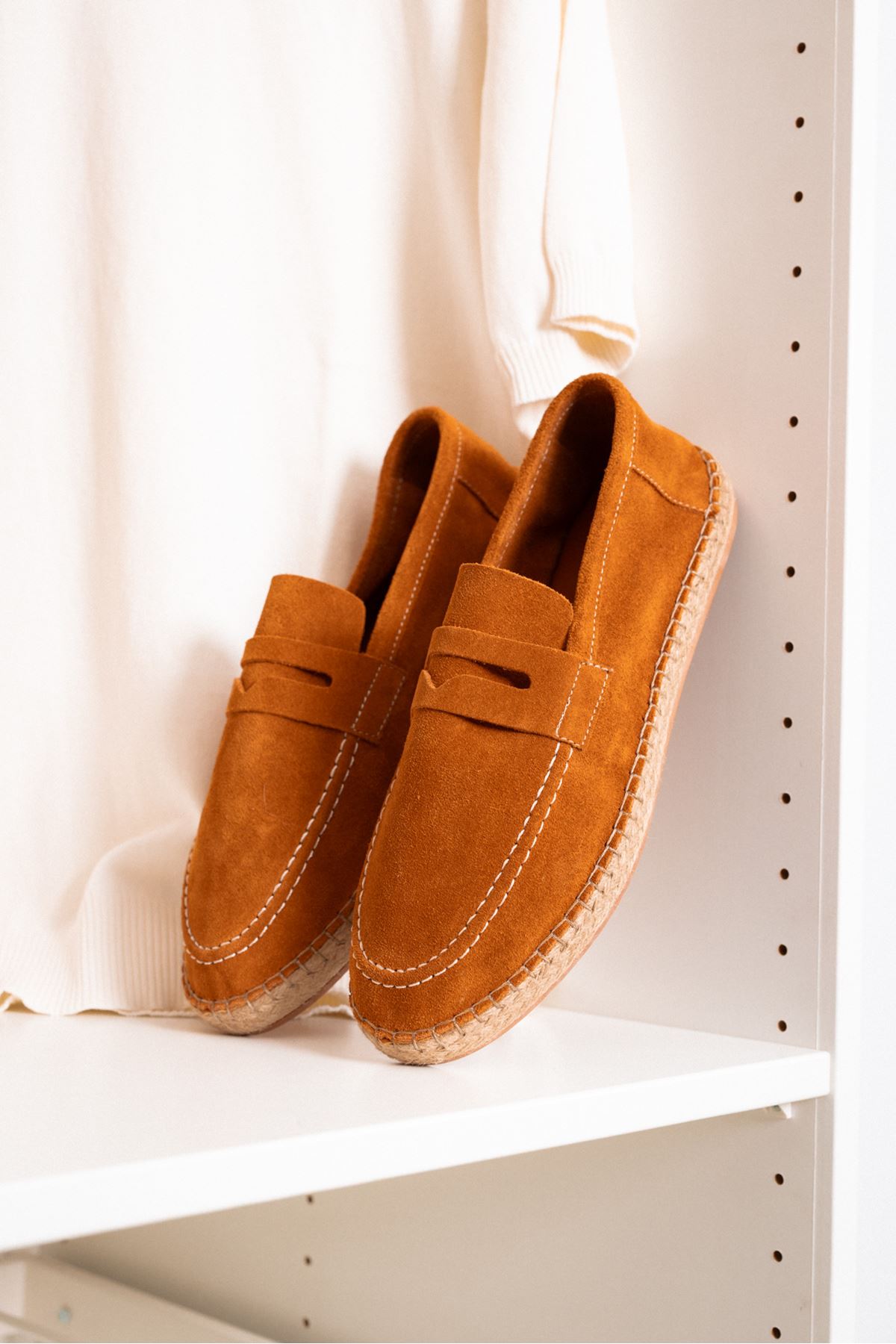 Minoa Şeftali Loafer Süet Hakiki Deri Espadril