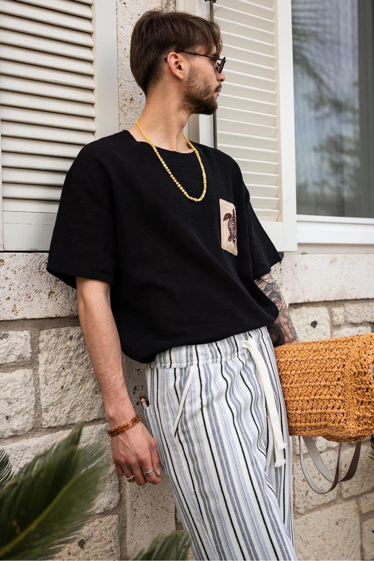 Michelangelo Siyah %100 Pamuk Erkek Tshirt