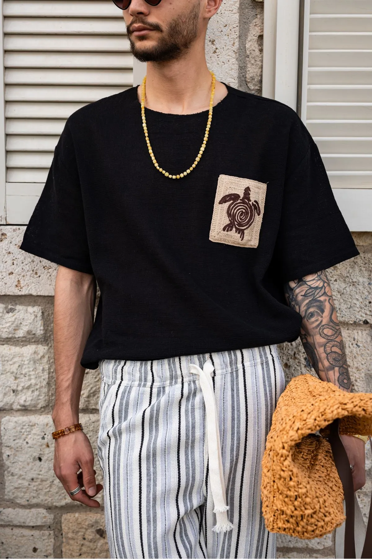 Michelangelo Siyah %100 Pamuk Erkek Tshirt
