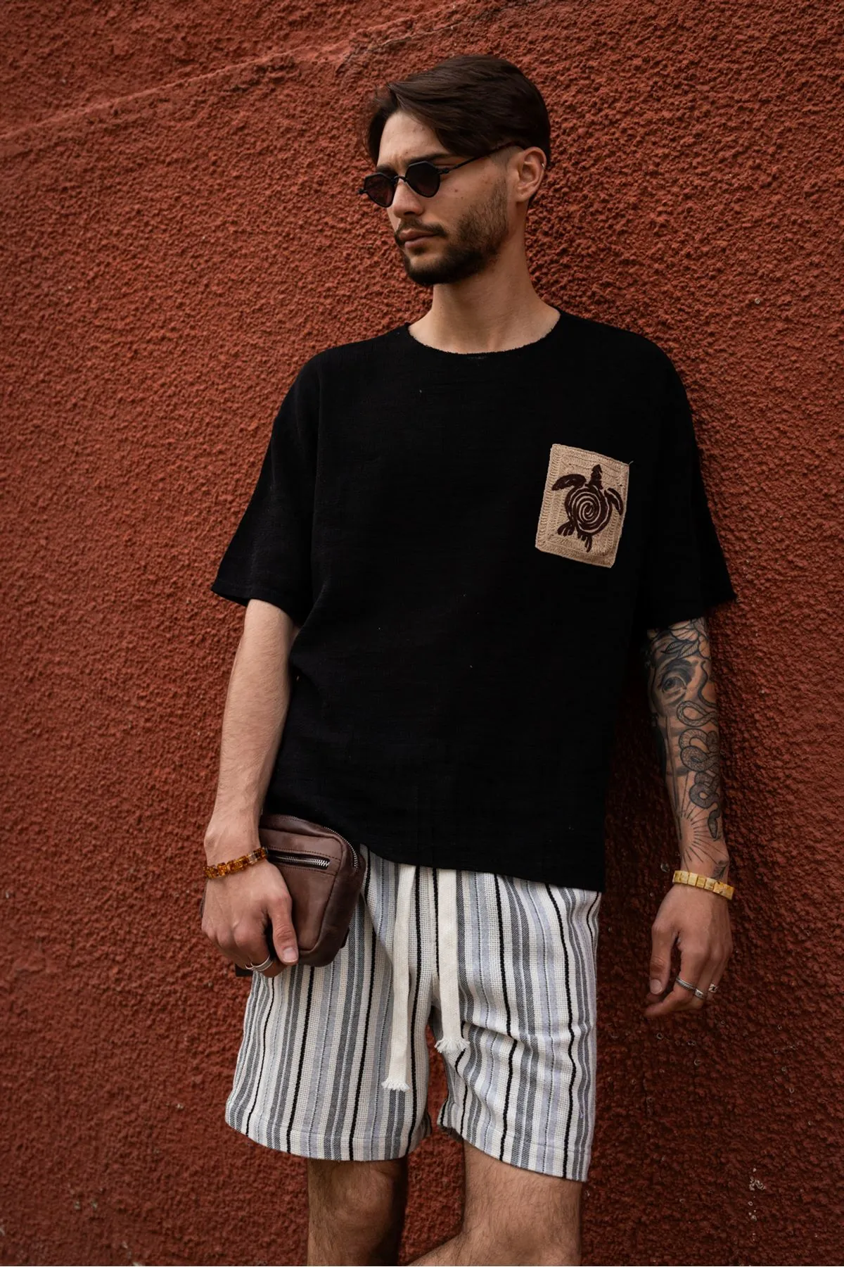 Michelangelo Siyah %100 Pamuk Erkek Tshirt
