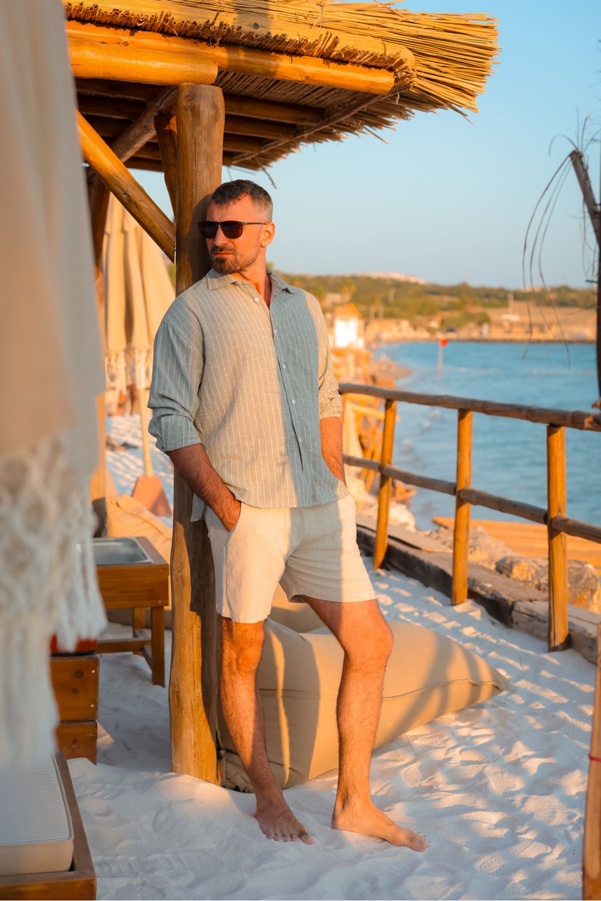 Linea Haki %100 Pamuk Erkek Gömlek