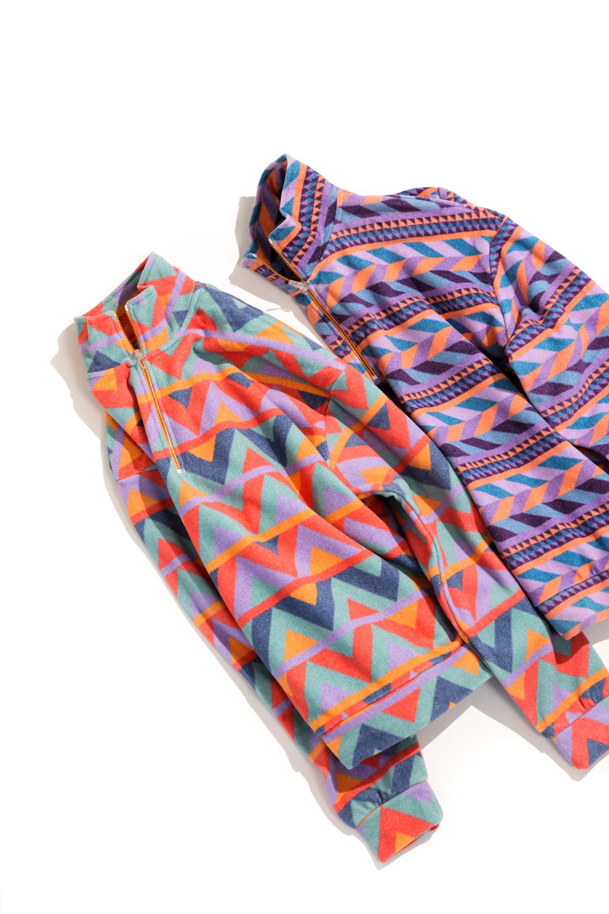 Oaken Mor Etnik Desenli Polar Sweat