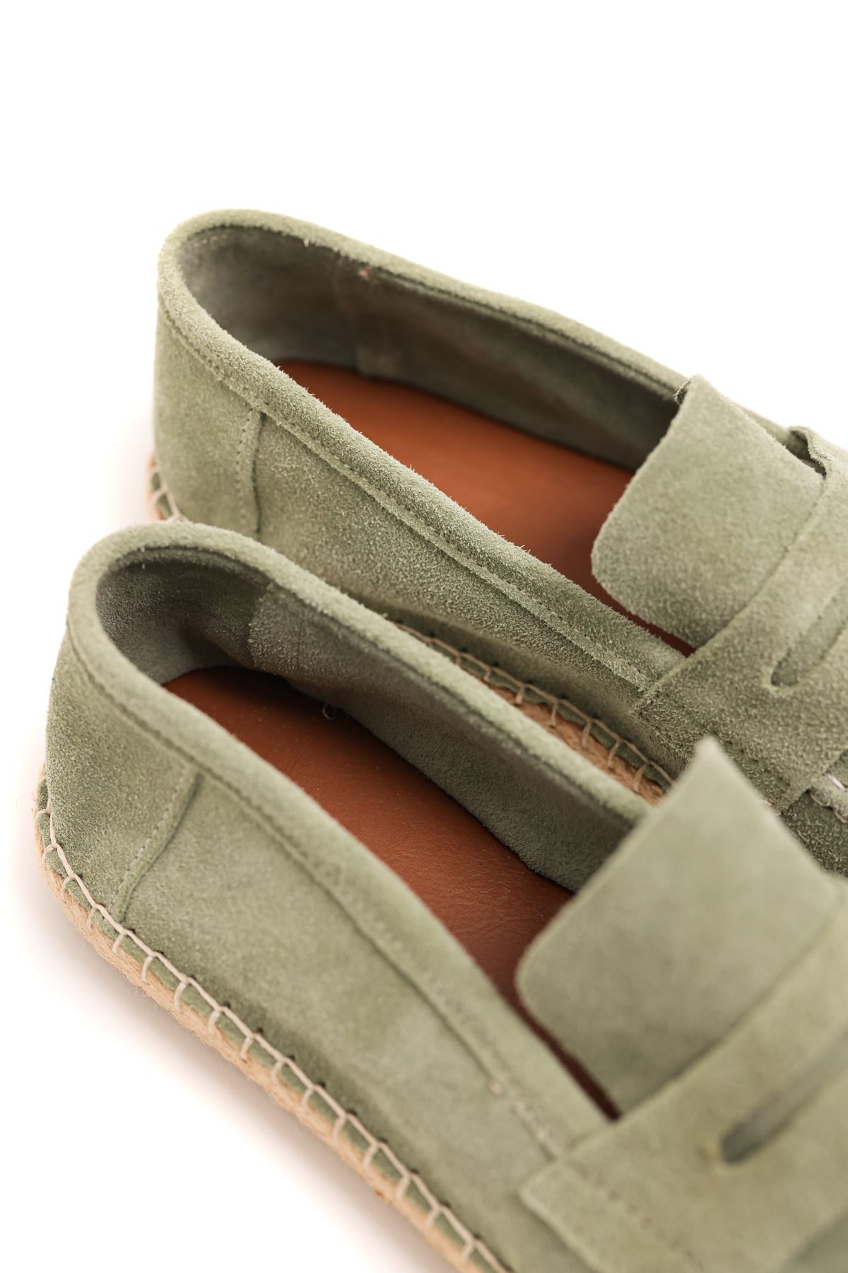 Minoa Avokado Loafer Süet Hakiki Deri Espadril