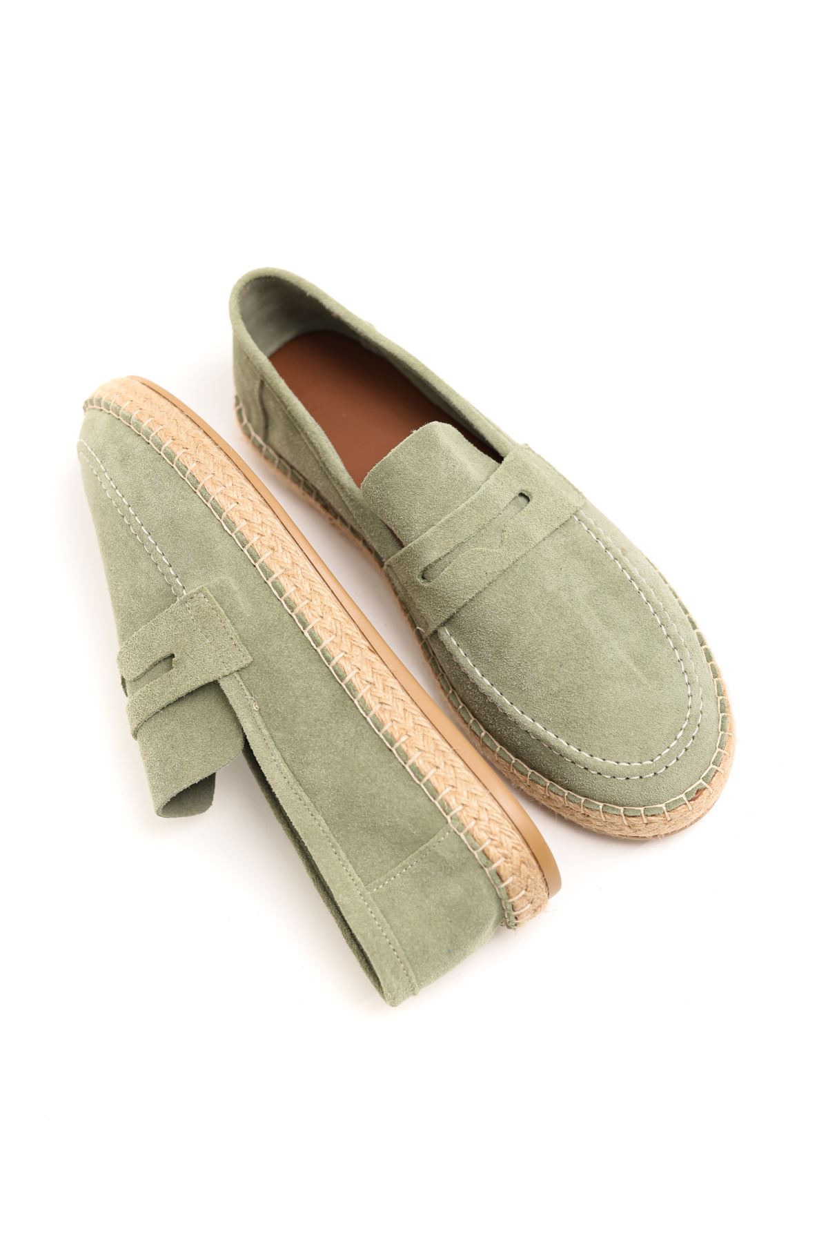 Minoa Avokado Loafer Süet Deri Espadril