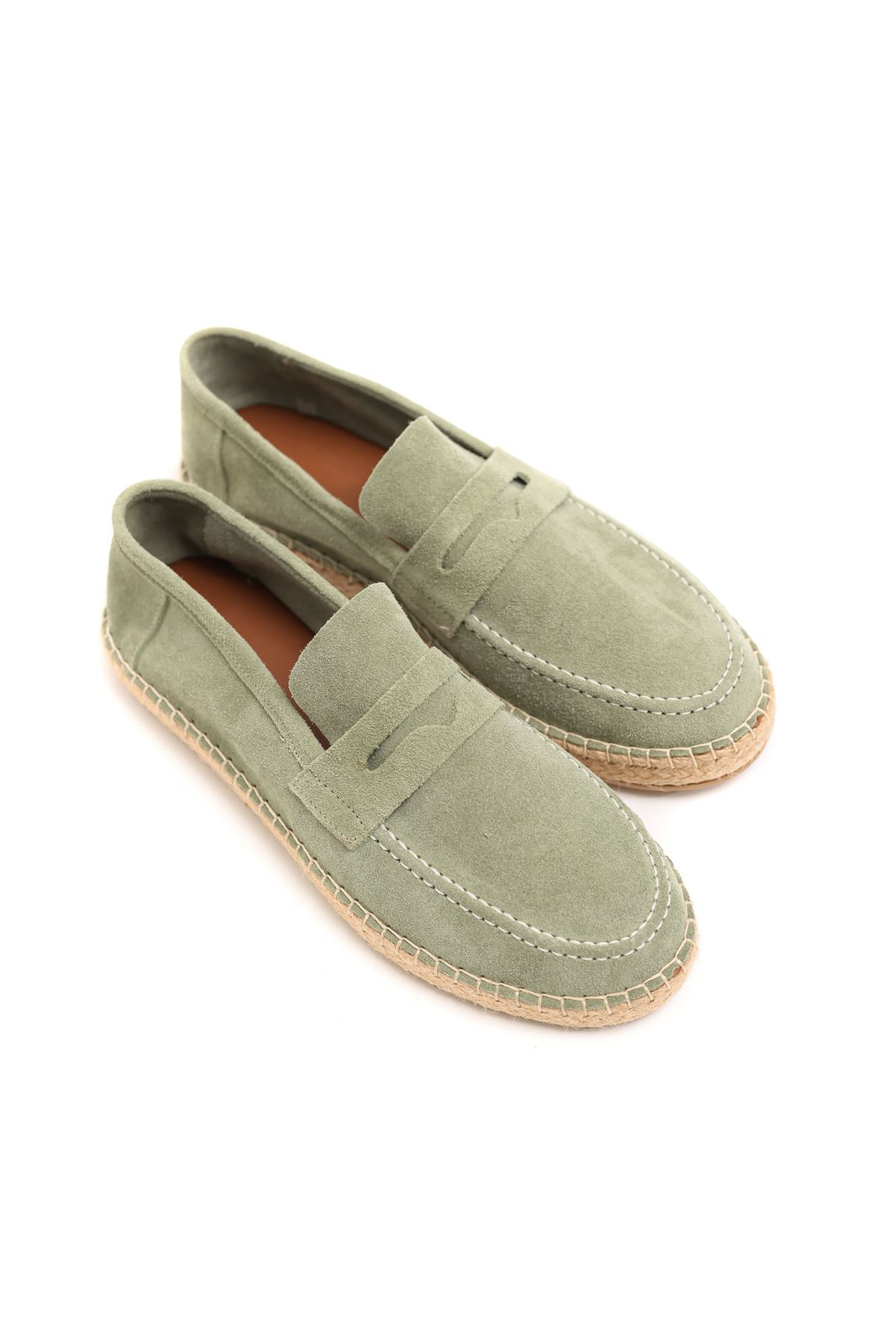 Minoa Avokado Loafer Süet Hakiki Deri Erkek Espadril