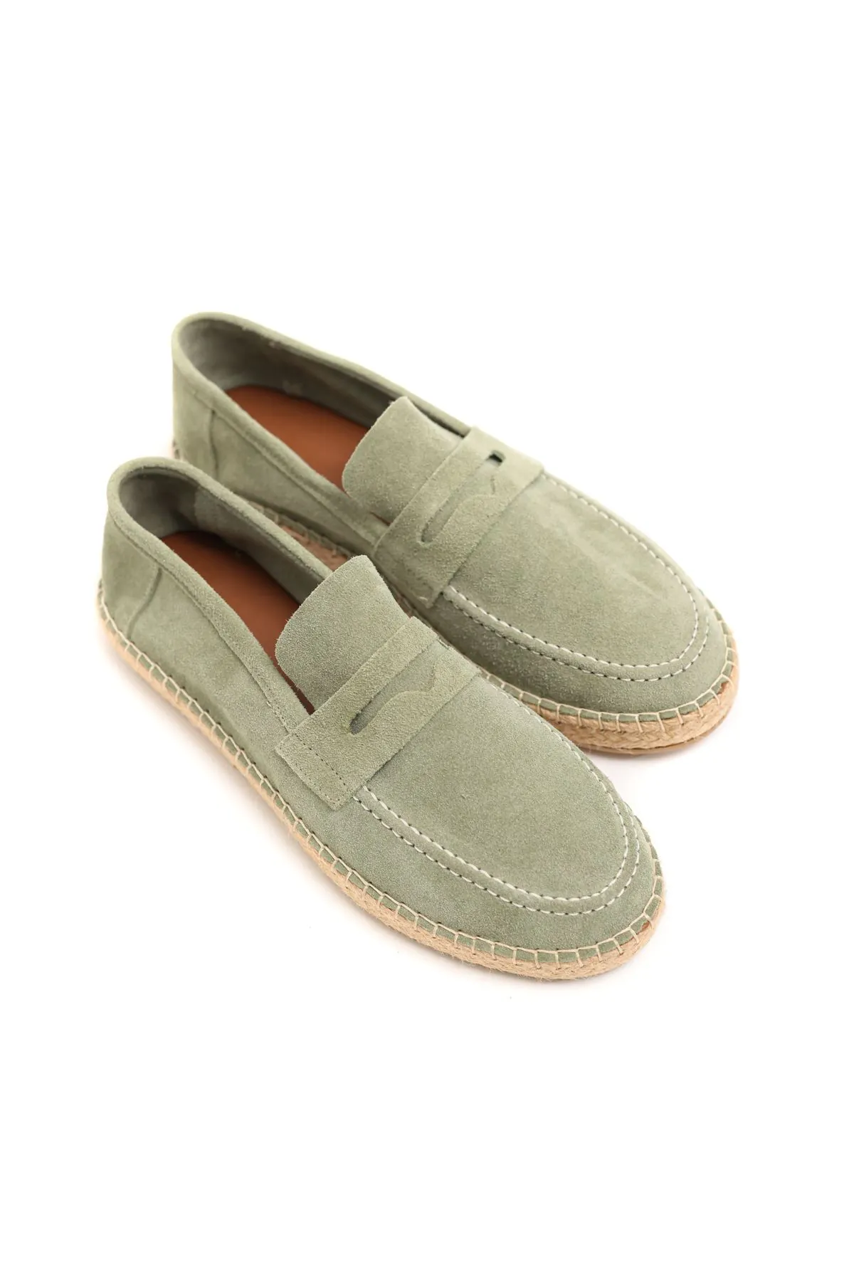 Minoa Avokado Loafer Süet Hakiki Deri Erkek Espadril