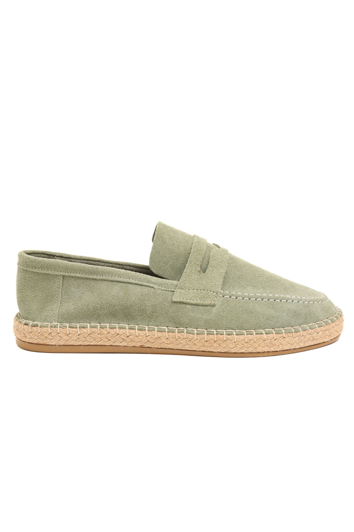 Minoa Avokado Loafer Süet Hakiki Deri Erkek Espadril